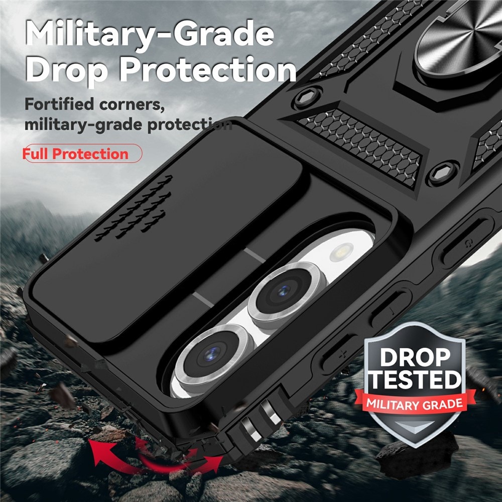 Hybridikuori Ring + Kamerasuojalla Samsung Galaxy S25 Edge Musta