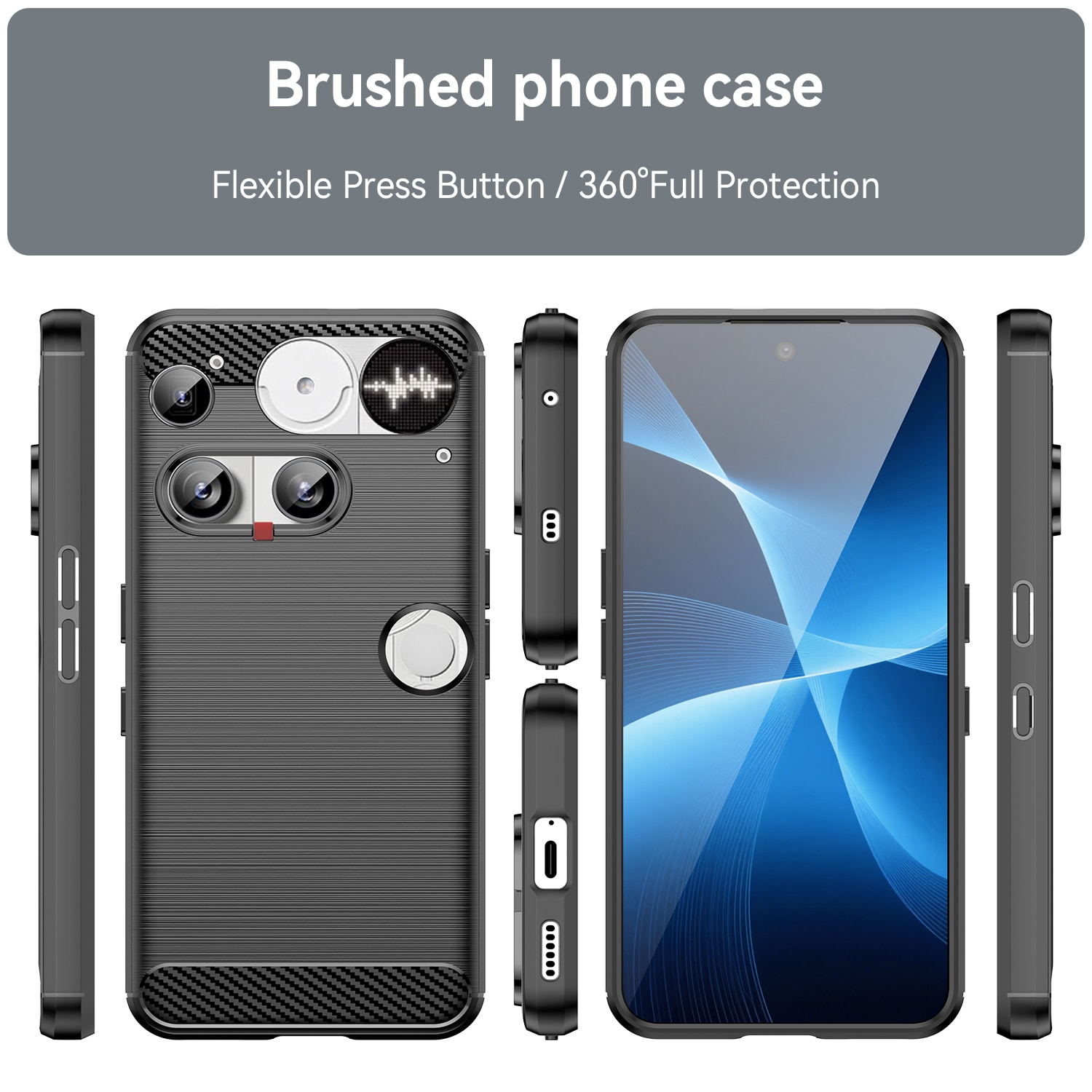 Nothing Phone 3 Kuori TPU Brushed Musta