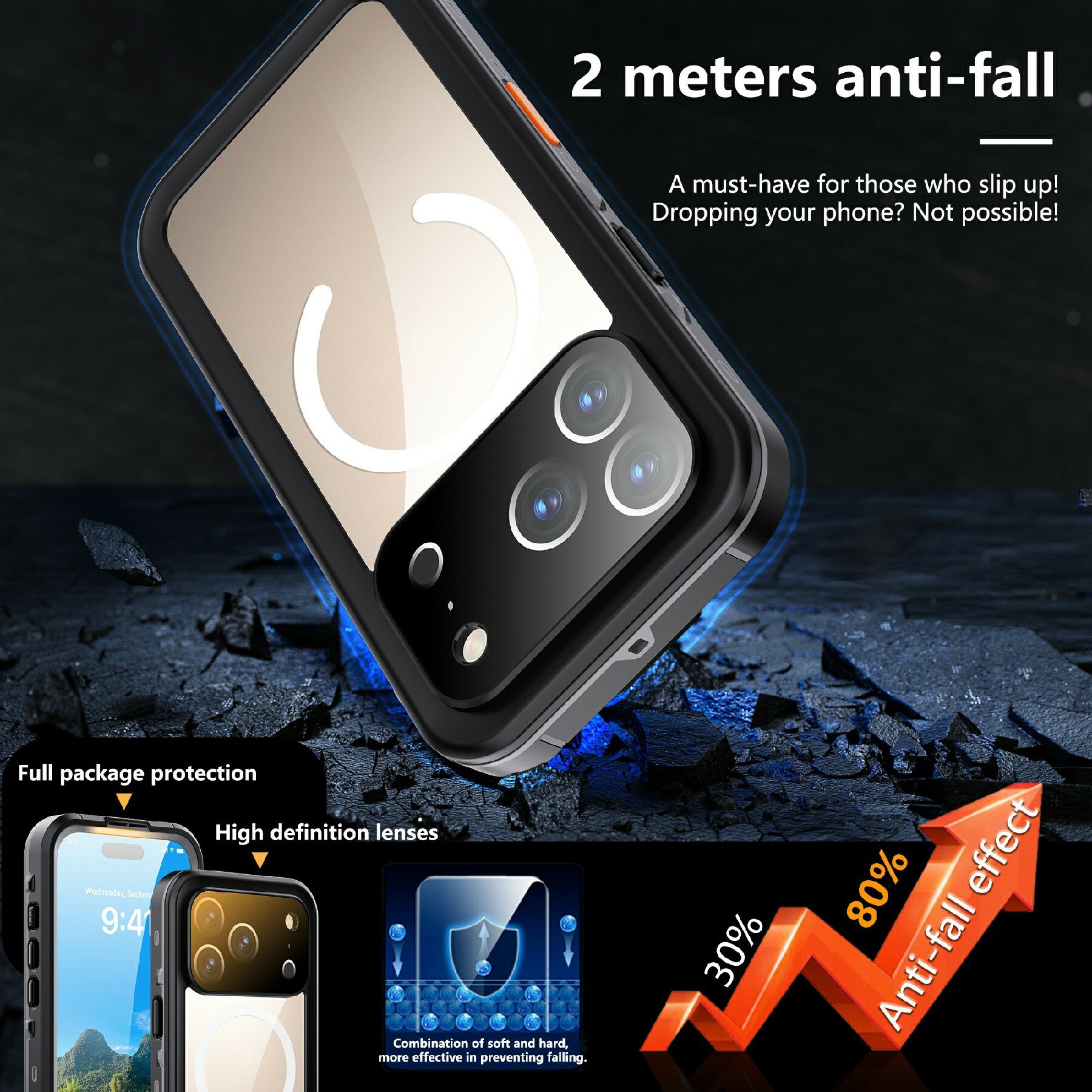 Vesitiivis Kuori iPhone 17 Pro kirkas