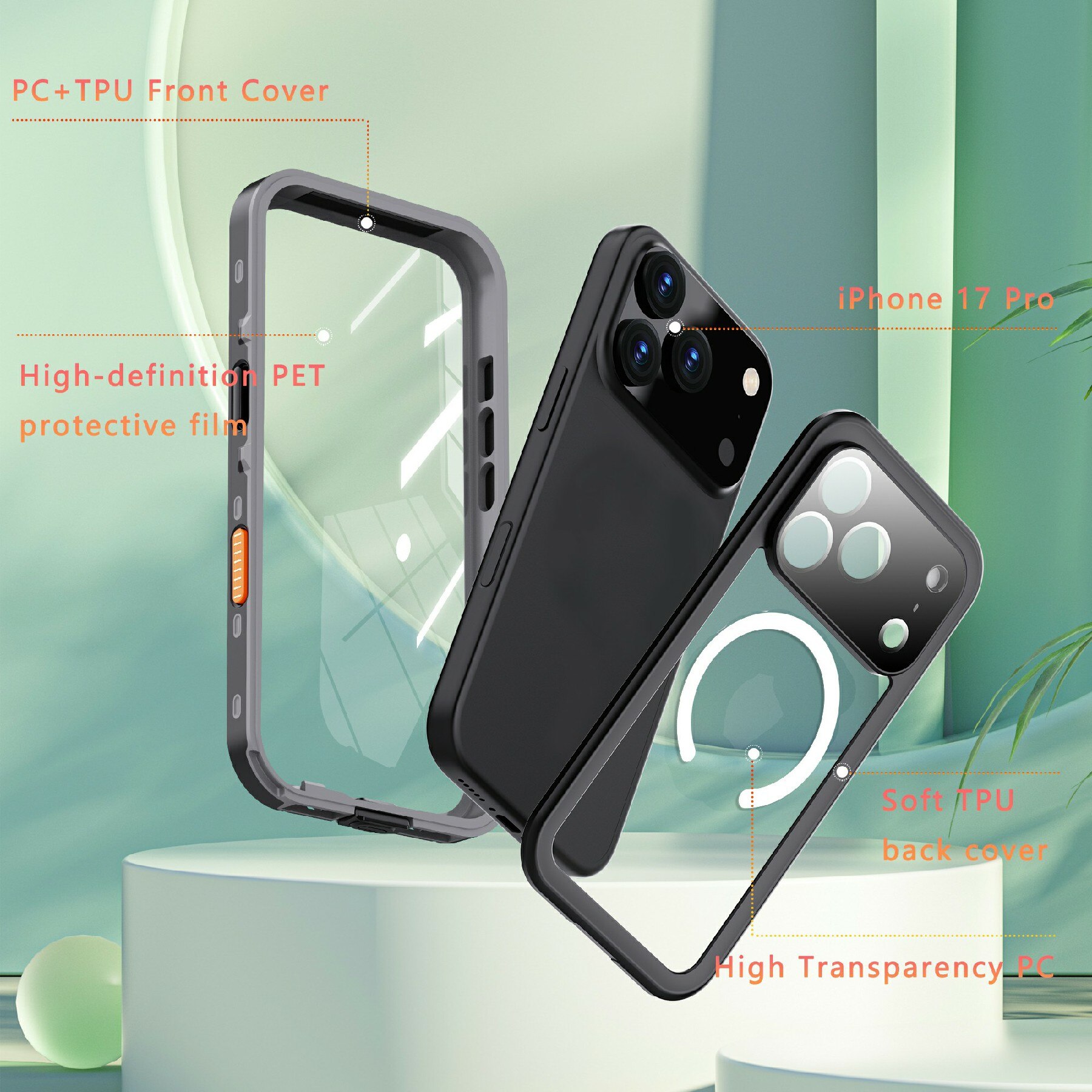 Vesitiivis Kuori iPhone 17 Pro kirkas