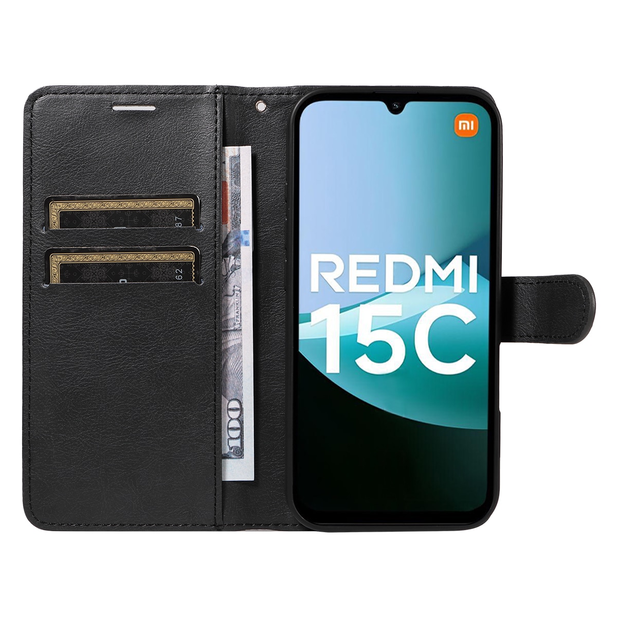 Xiaomi Redmi 15C Lompakkokotelo musta