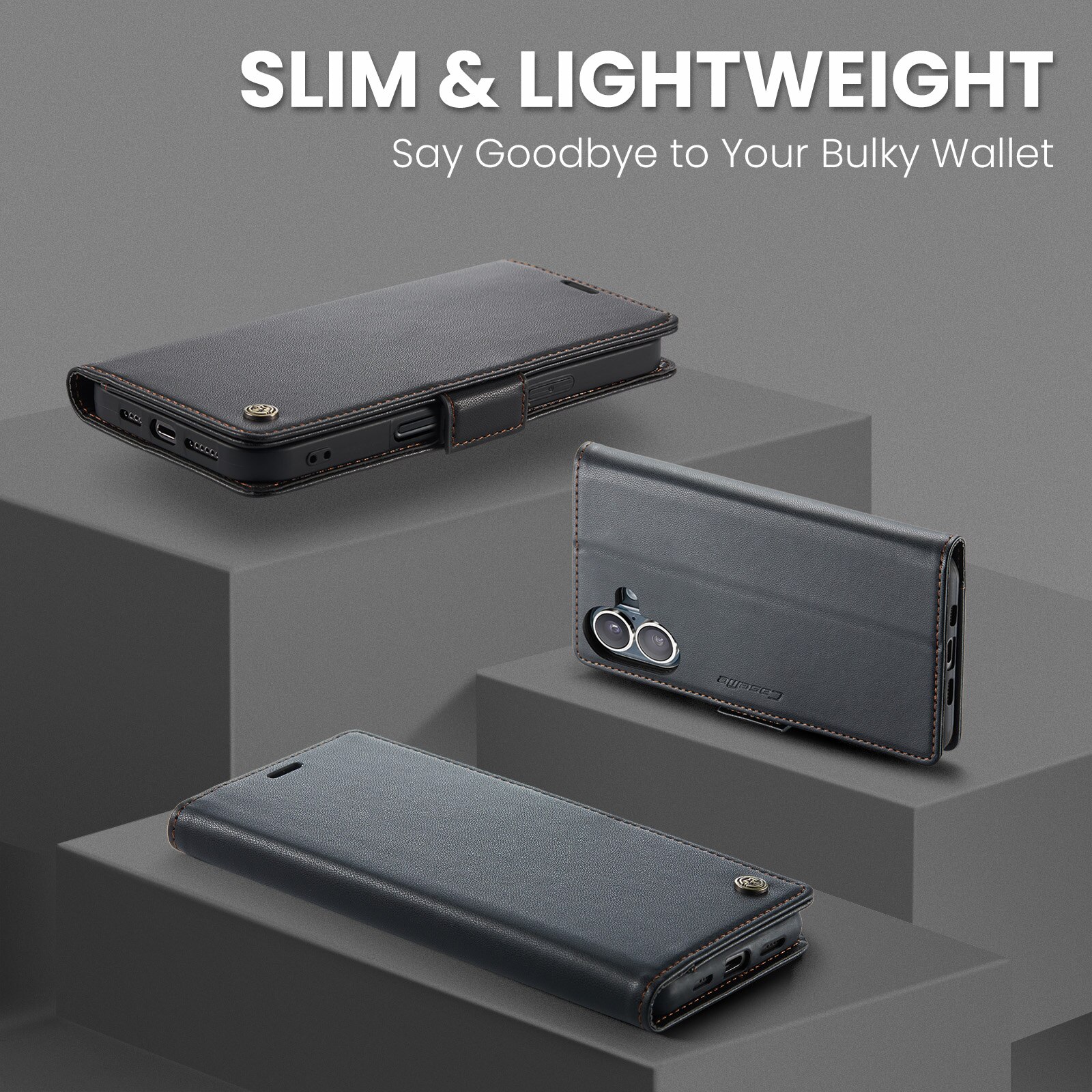 RFID Slim Lompakkokotelo iPhone 17 Musta