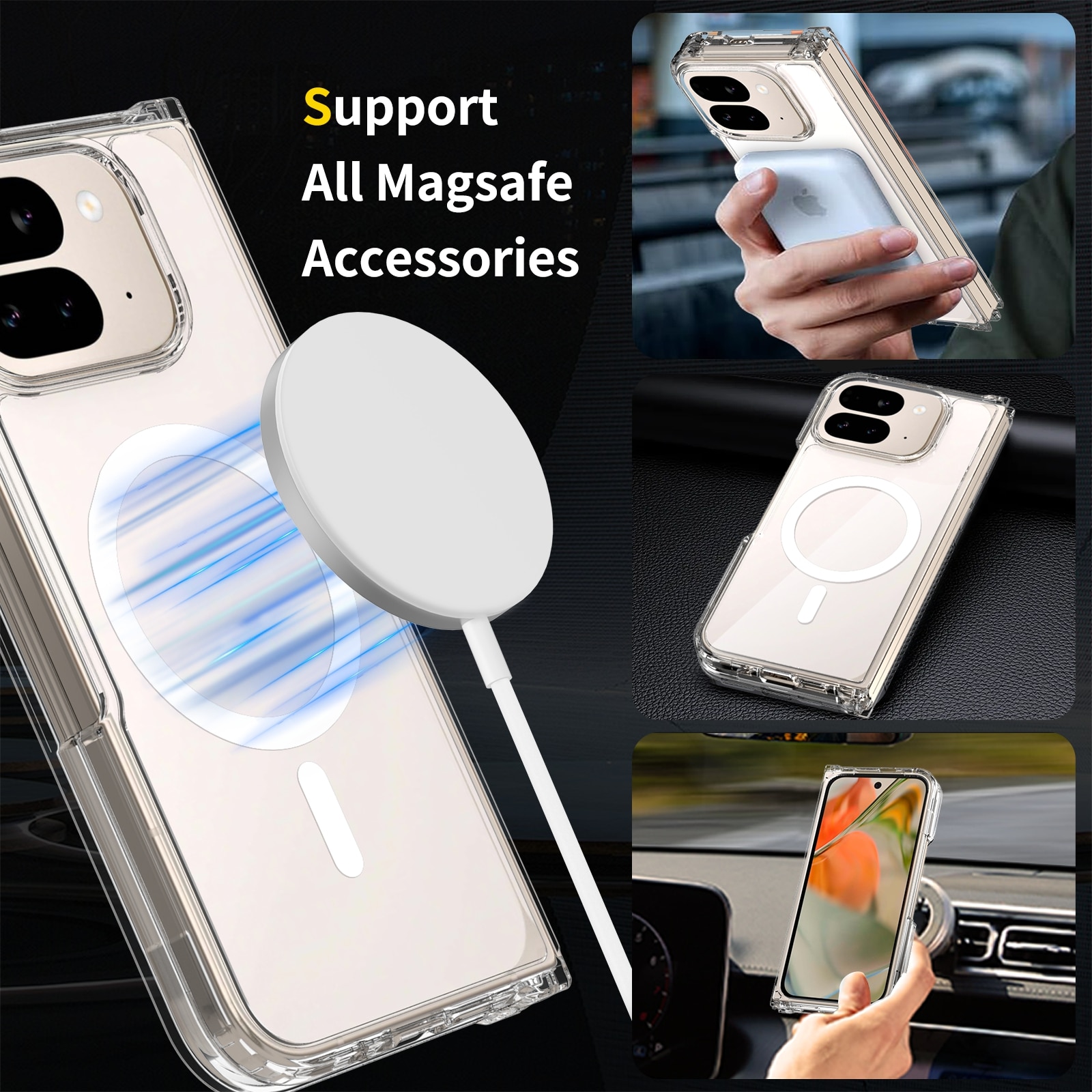 Hybridikuori MagSafe Google Pixel 10 Pro Fold Kirkas