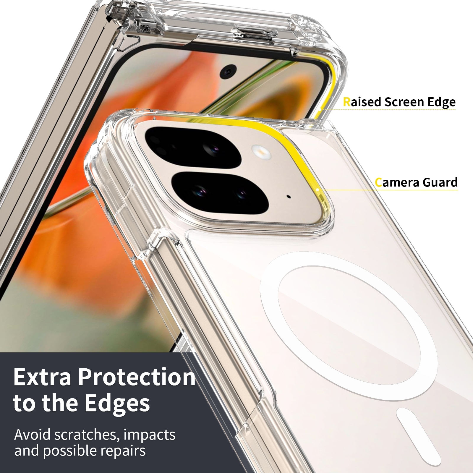 Hybridikuori MagSafe Google Pixel 10 Pro Fold Kirkas