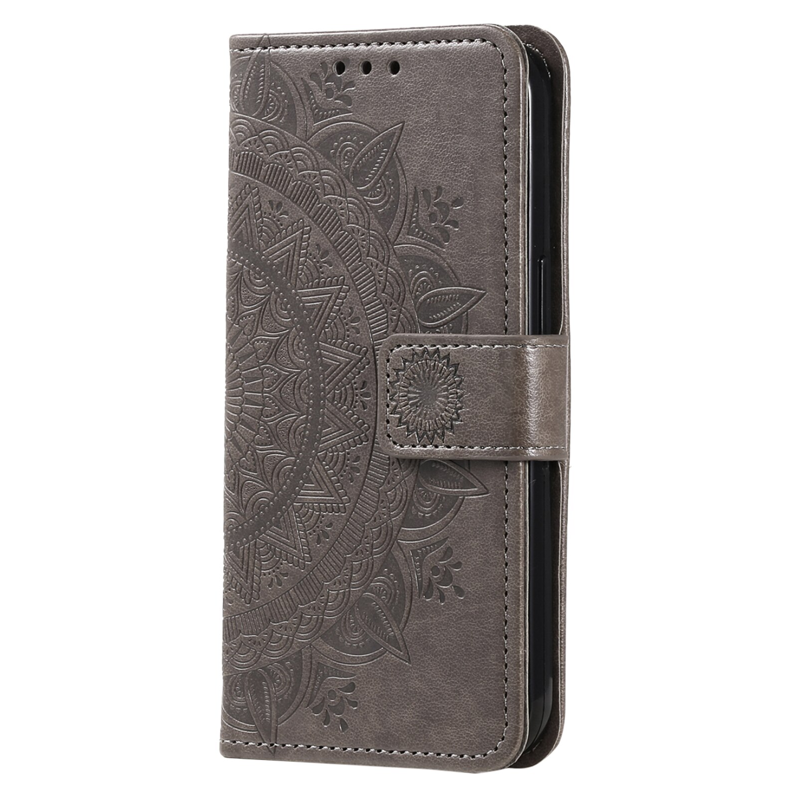 Nahkakotelo Mandala Xiaomi Redmi 15C Harmaa