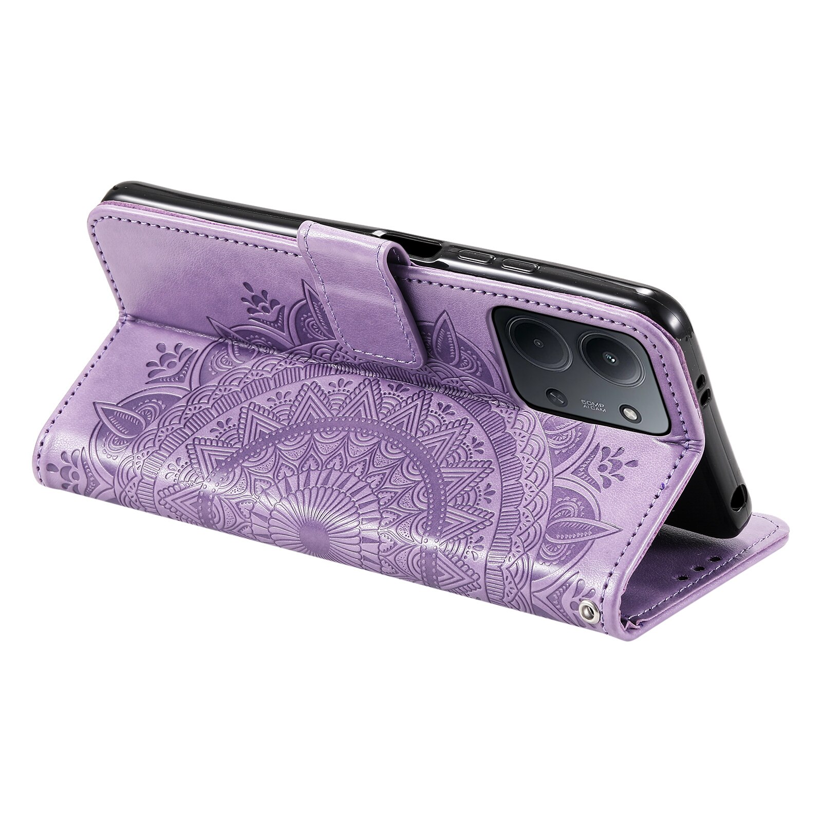 Nahkakotelo Mandala Xiaomi Redmi 15C Liila