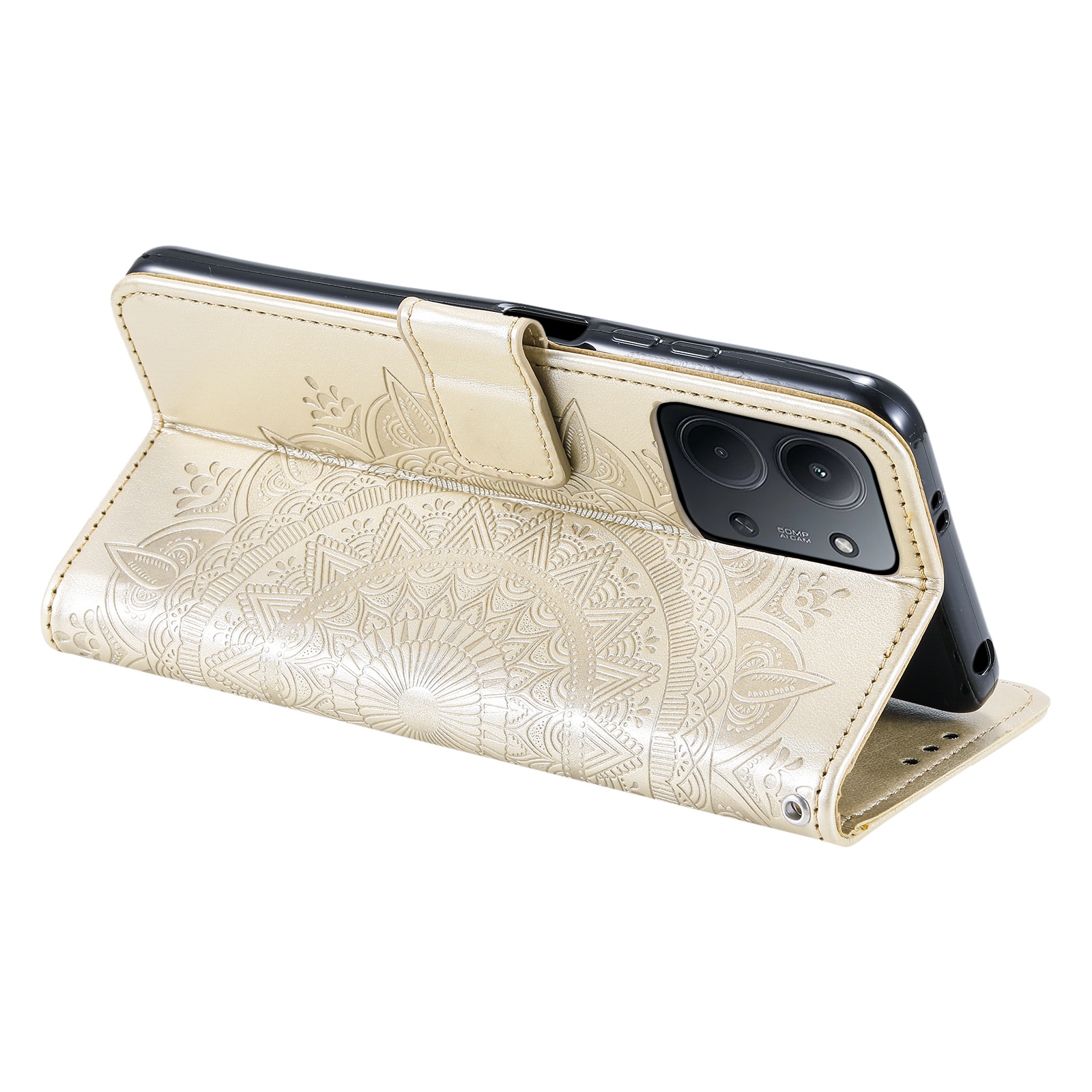 Nahkakotelo Mandala Xiaomi Redmi 15C Kulta