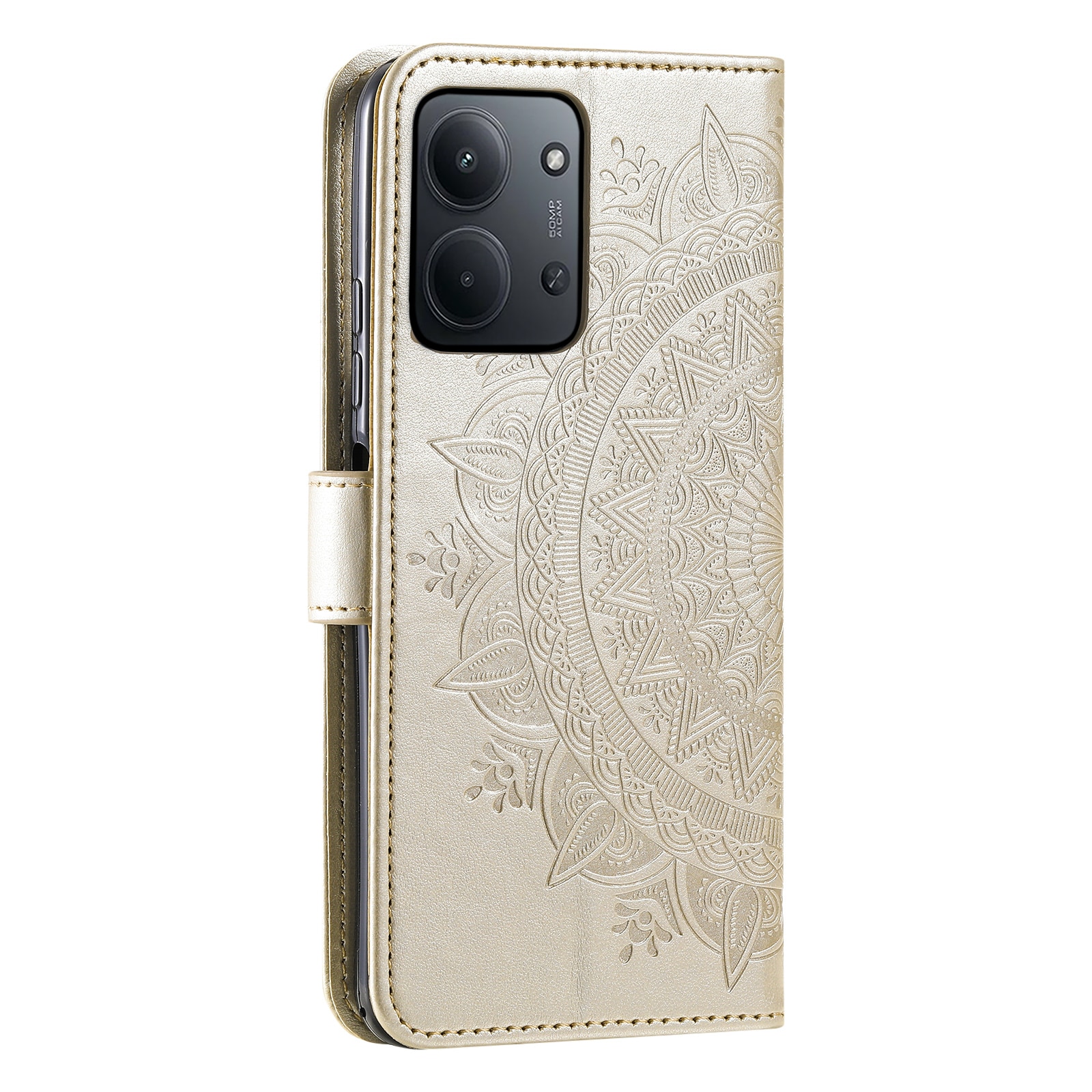 Nahkakotelo Mandala Xiaomi Redmi 15C Kulta