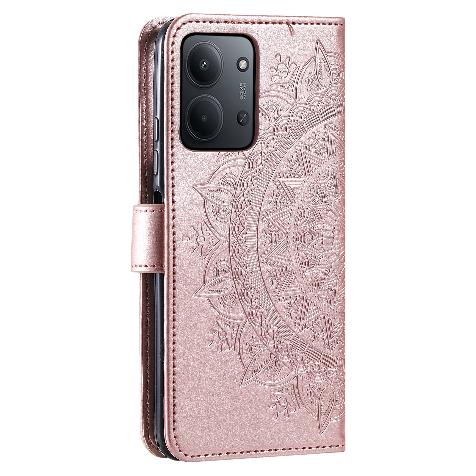 Nahkakotelo Mandala Xiaomi Redmi 15C Ruusukulta