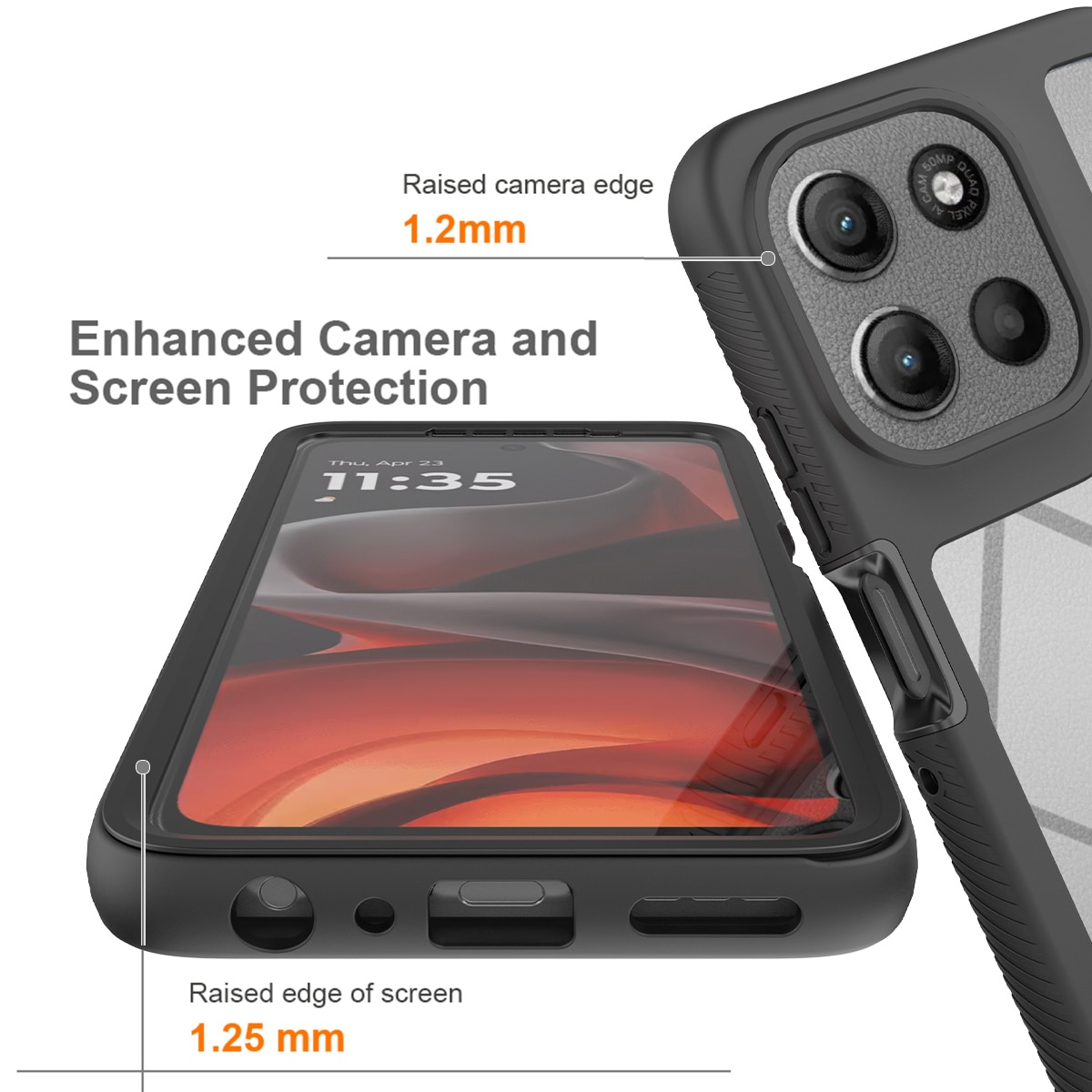 Full Protection Case Motorola Moto G86 Musta
