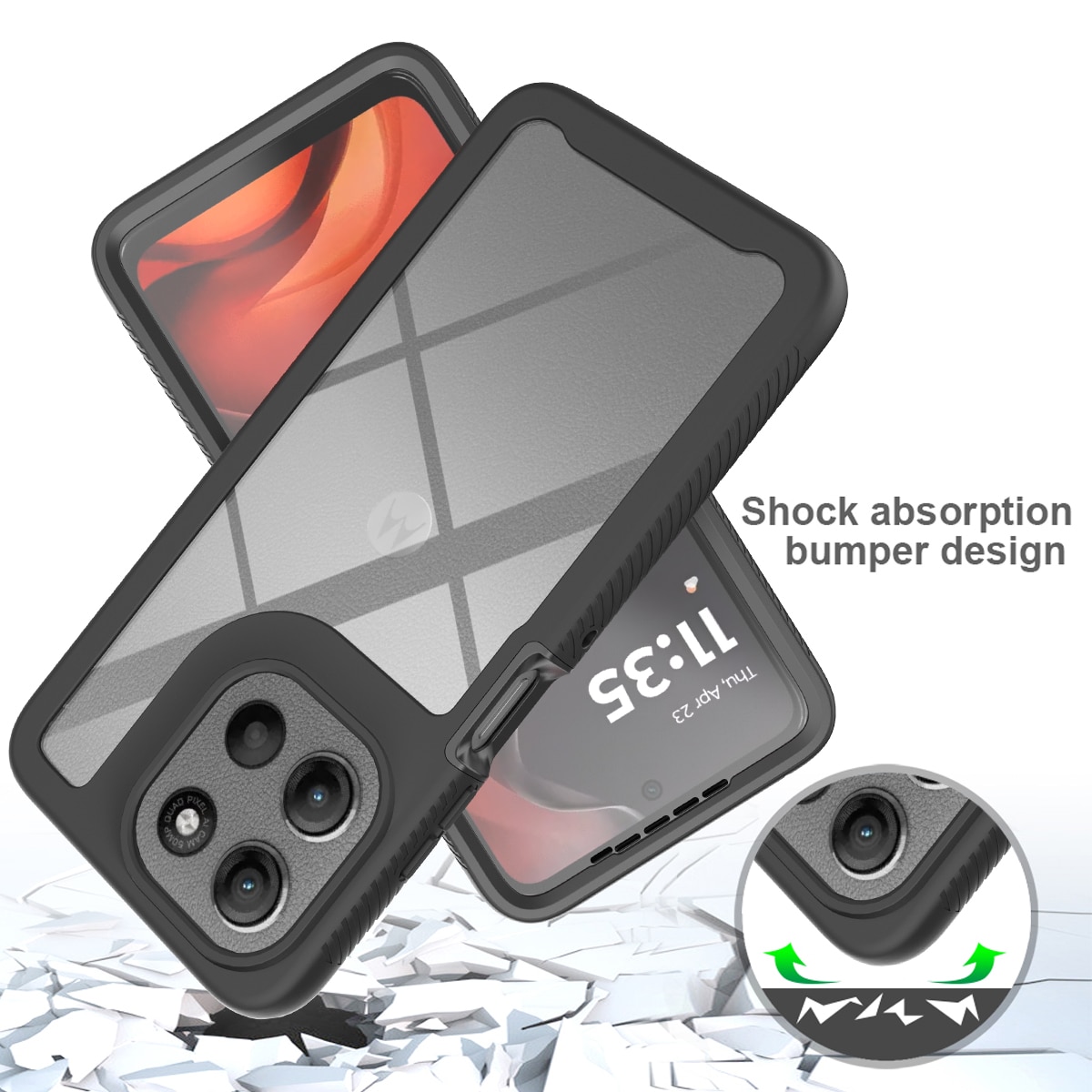 Full Protection Case Motorola Moto G86 Musta