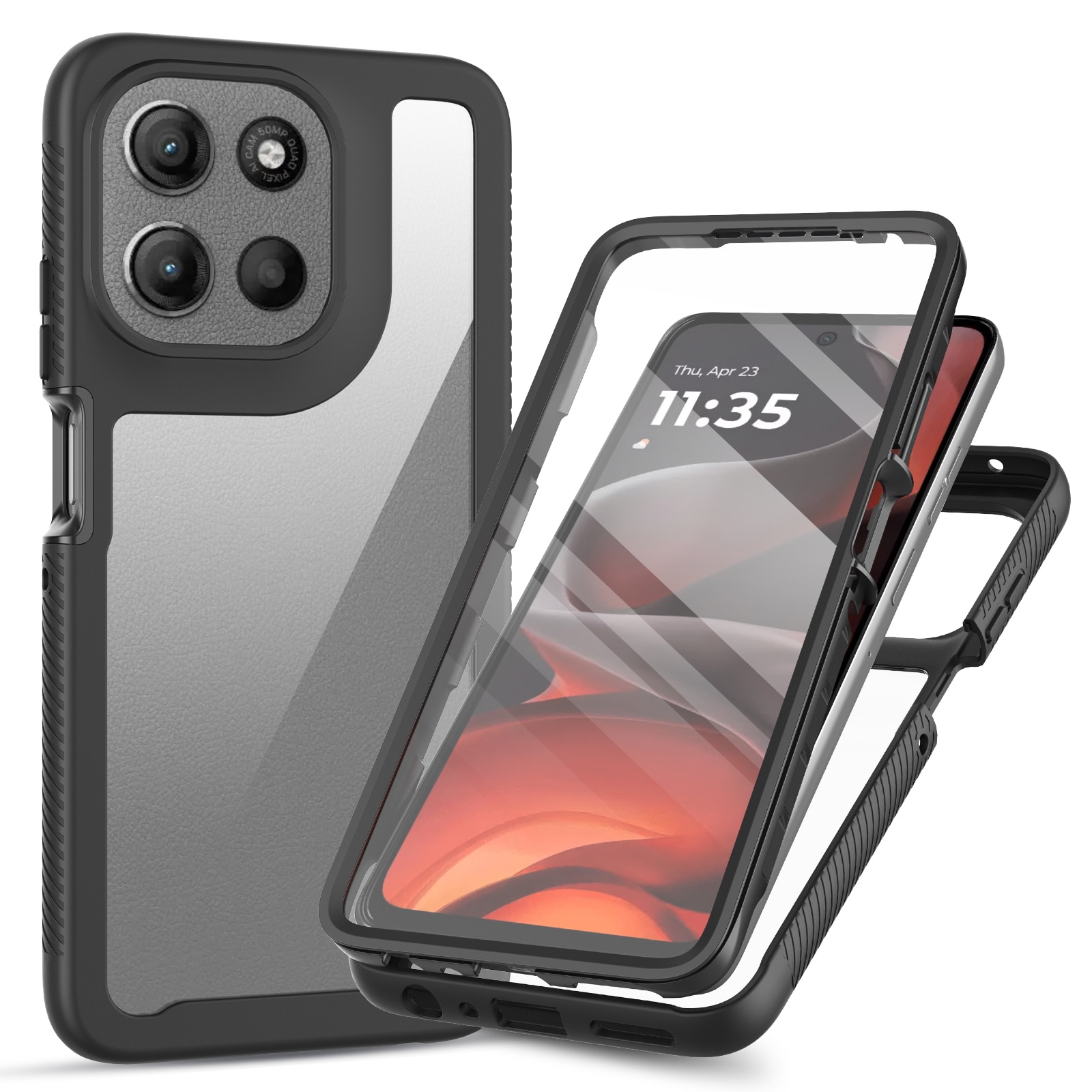Full Protection Case Motorola Moto G56 Musta