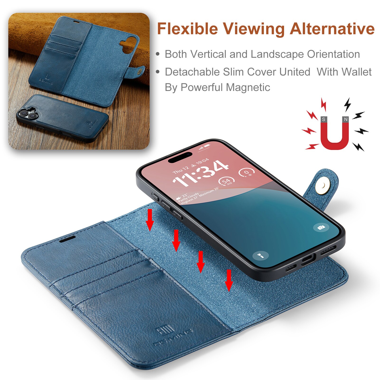 Magnet Wallet iPhone 17 Blue