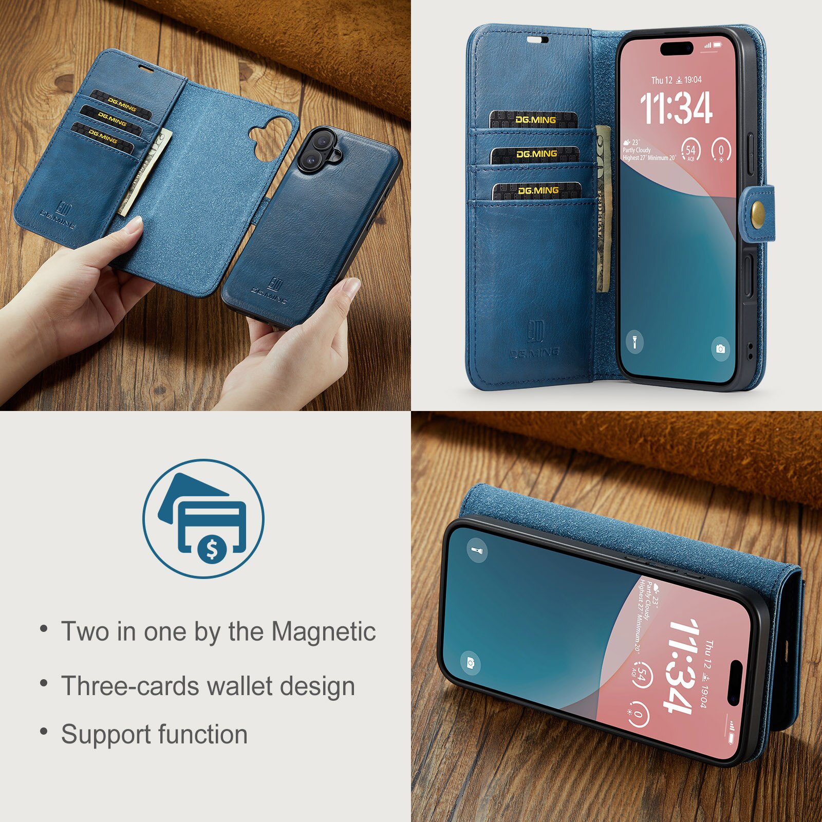 Magnet Wallet iPhone 17 Blue