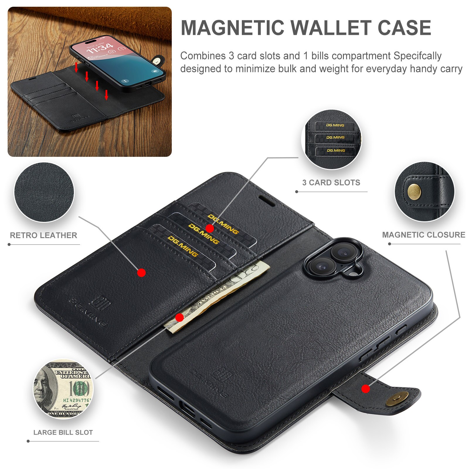 Magnet Wallet iPhone 17 Black