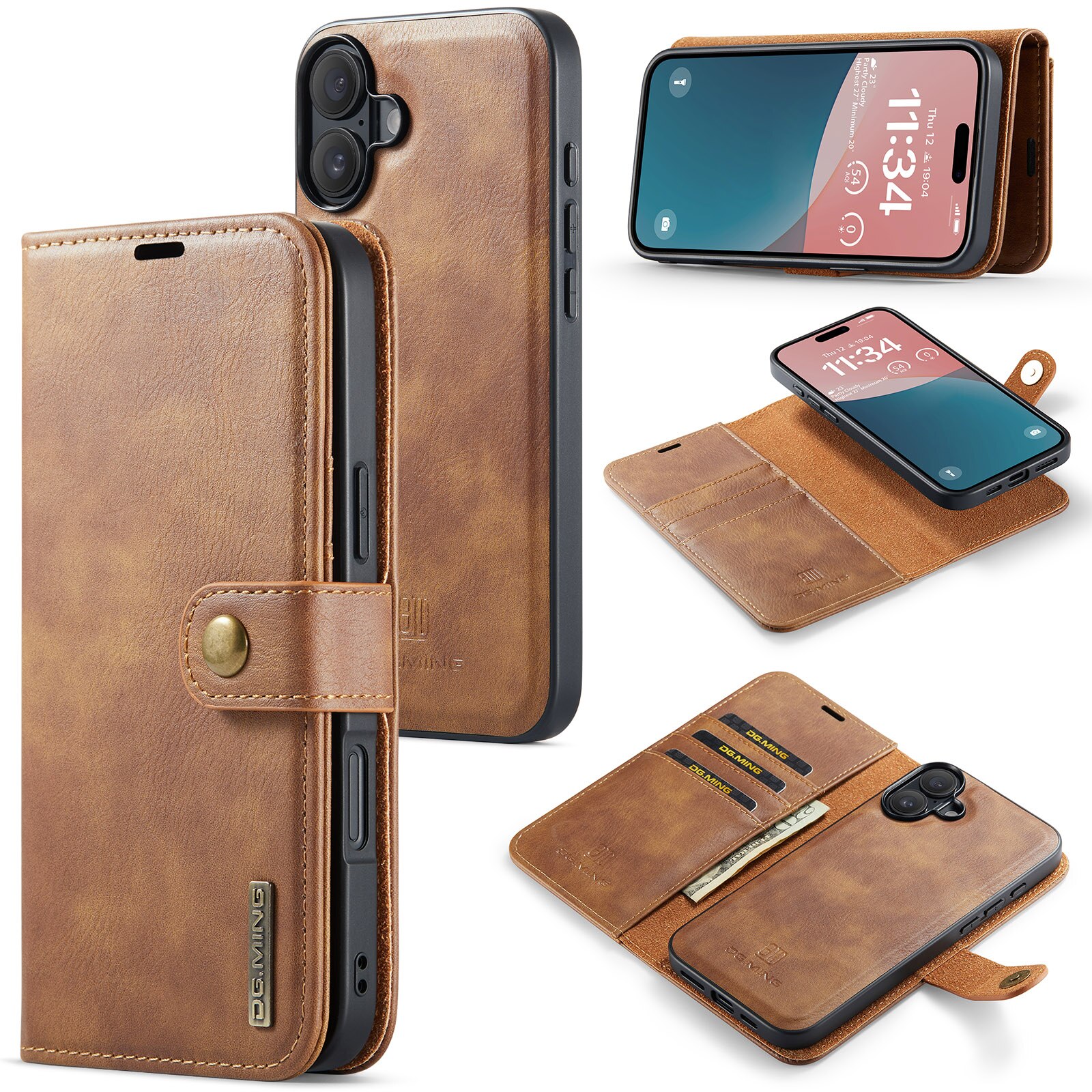 Magnet Wallet iPhone 17 Cognac