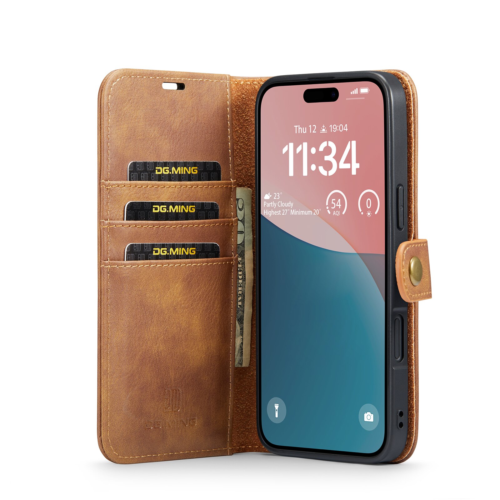 Magnet Wallet iPhone 17 Cognac