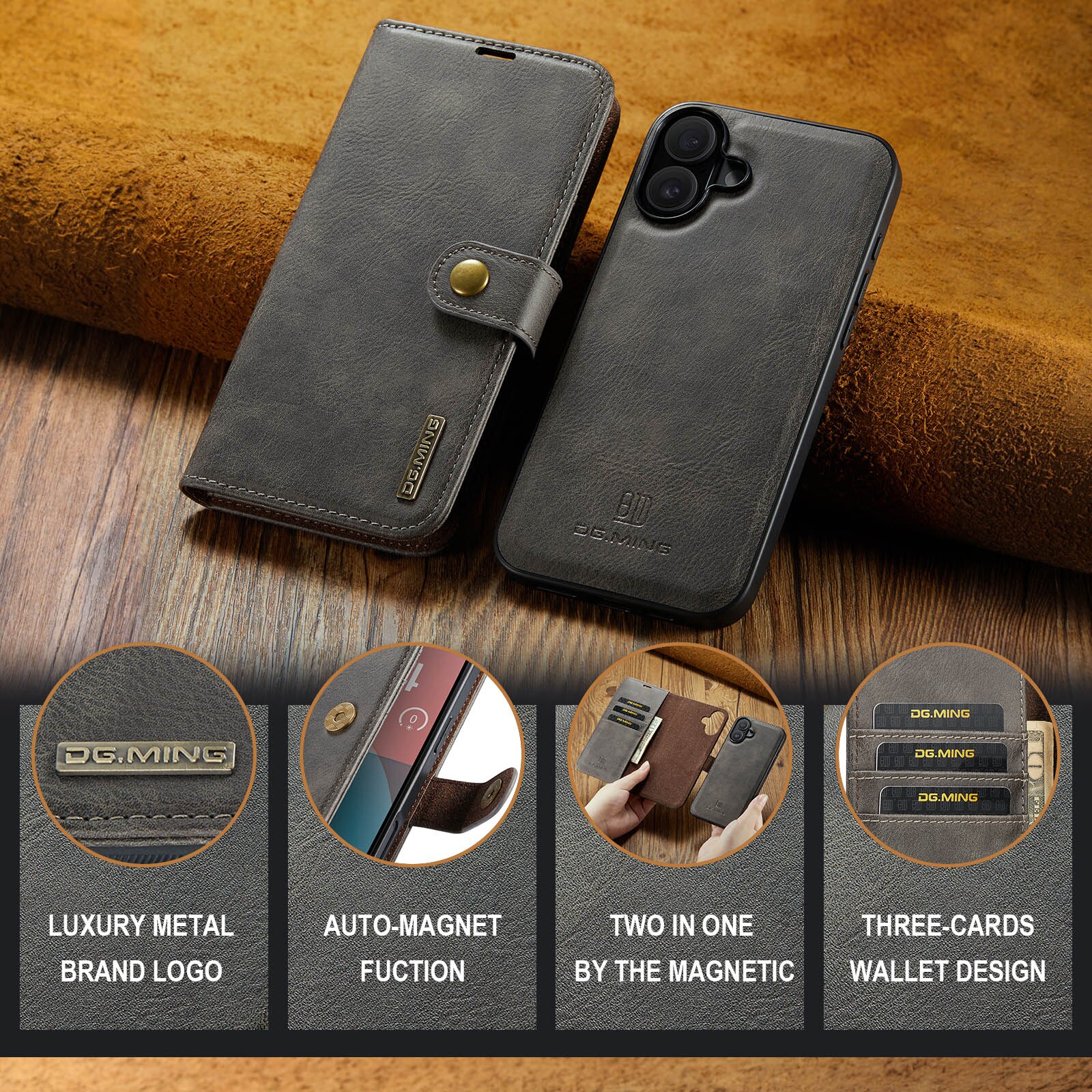 Magnet Wallet iPhone 17 Brown