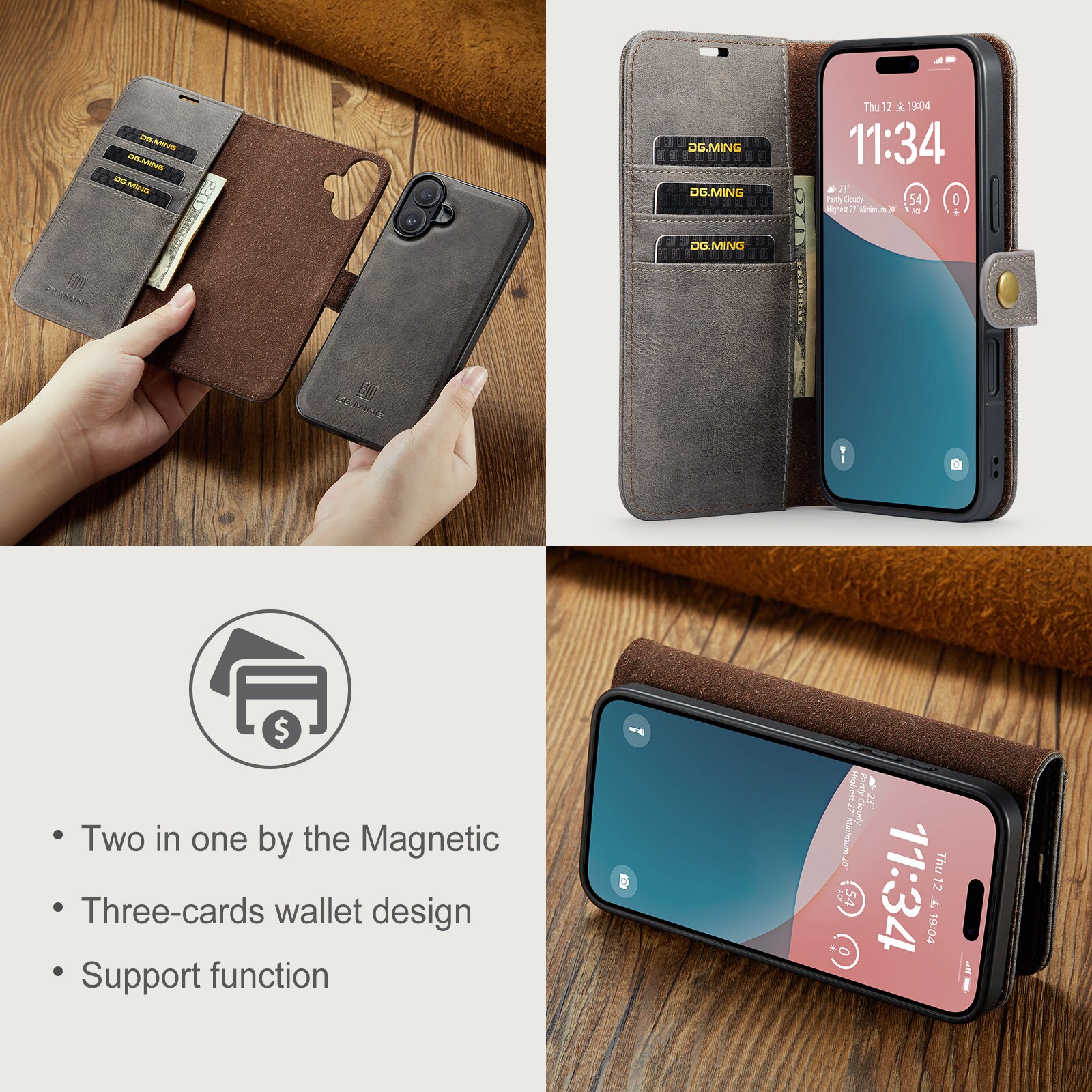 Magnet Wallet iPhone 17 Brown