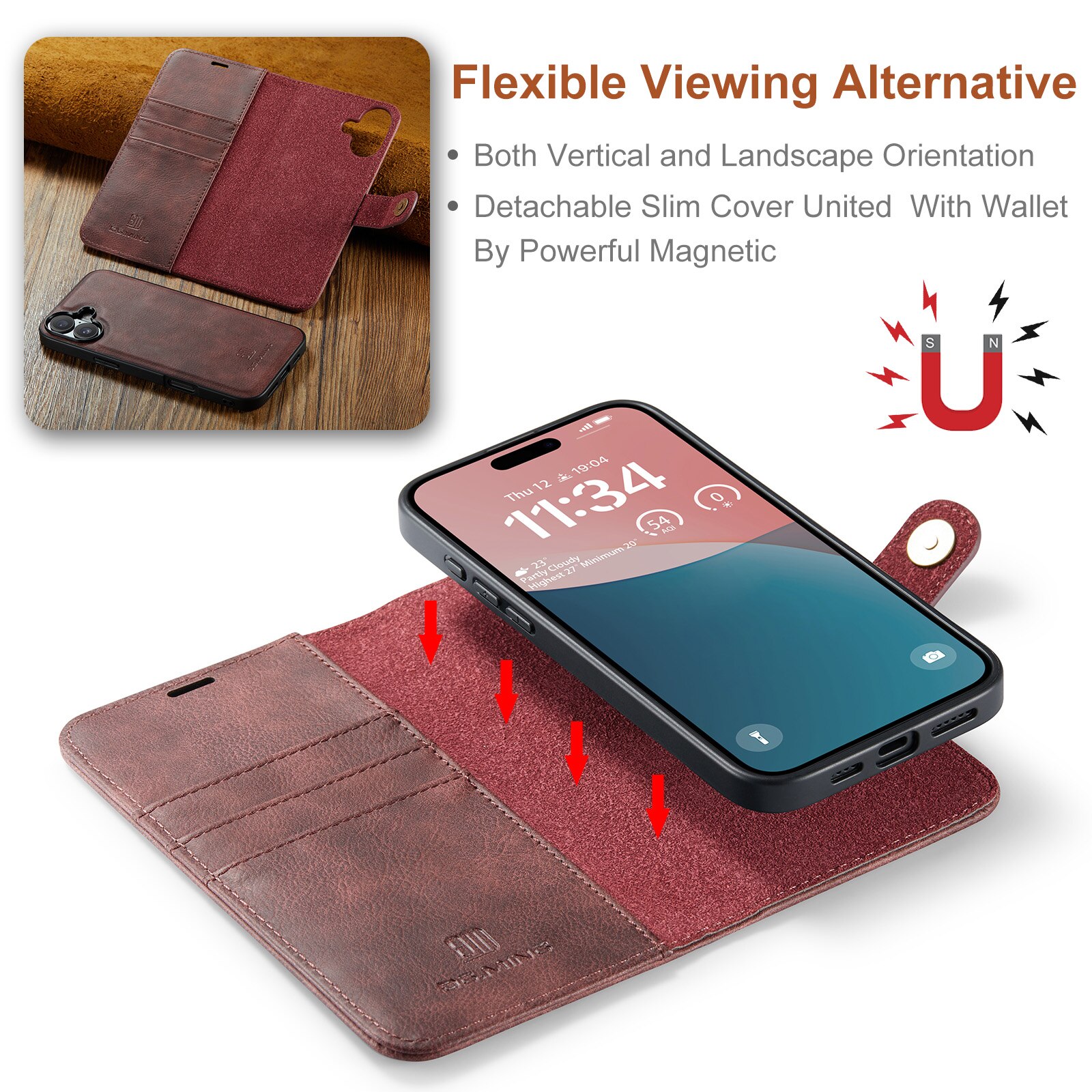 Magnet Wallet iPhone 17 Red