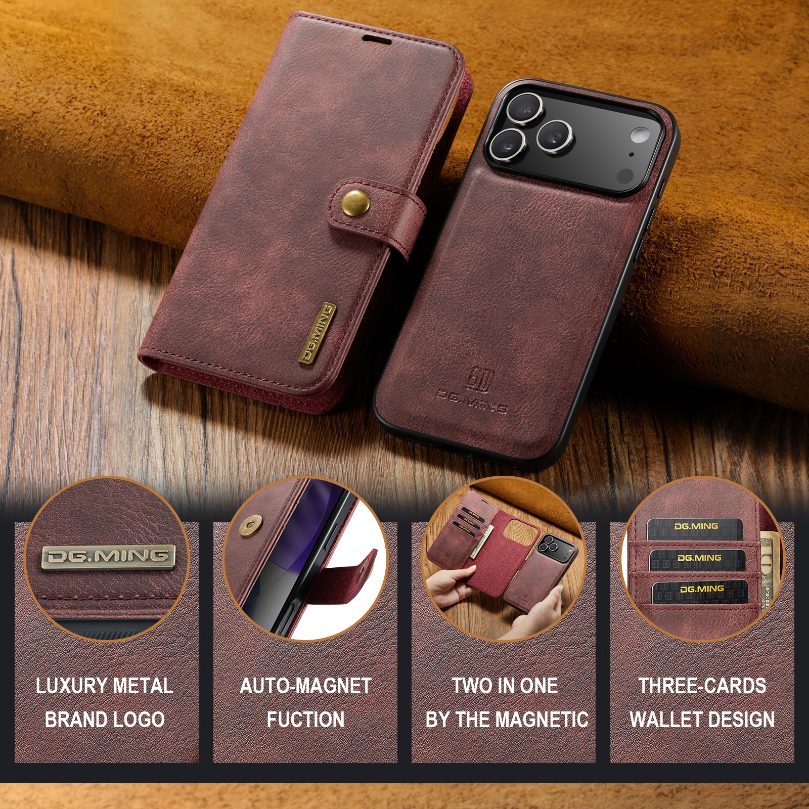 Magnet Wallet iPhone 17 Pro Red