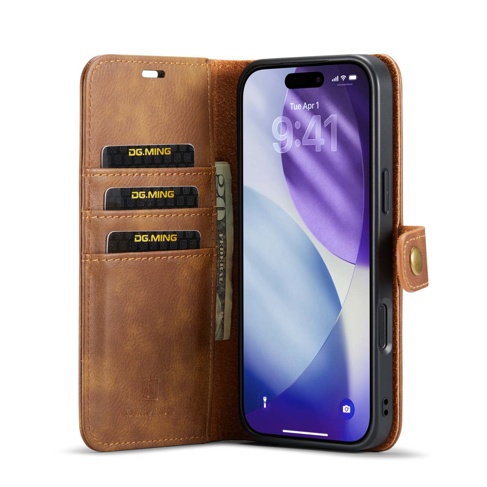 Magnet Wallet iPhone 17 Pro Cognac