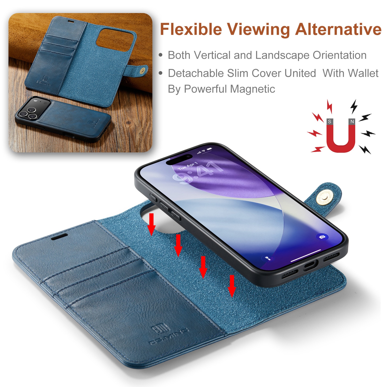Magnet Wallet iPhone 17 Pro Blue