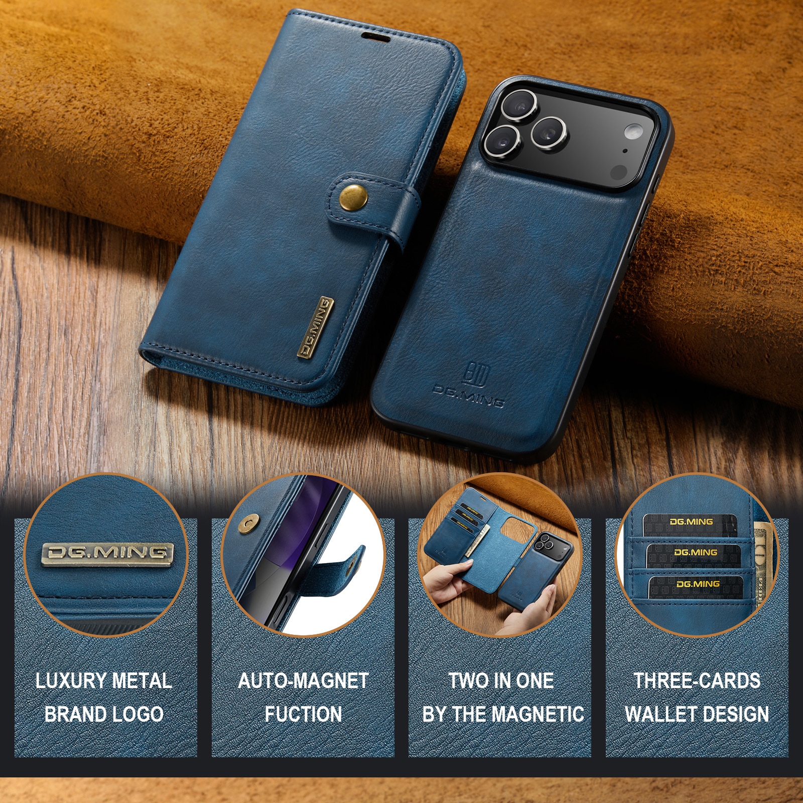 Magnet Wallet iPhone 17 Pro Blue
