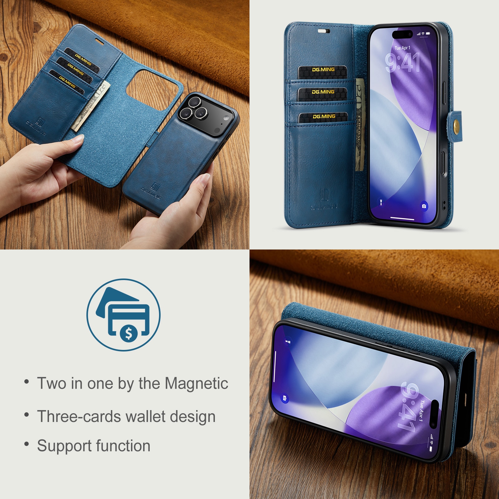 Magnet Wallet iPhone 17 Pro Blue