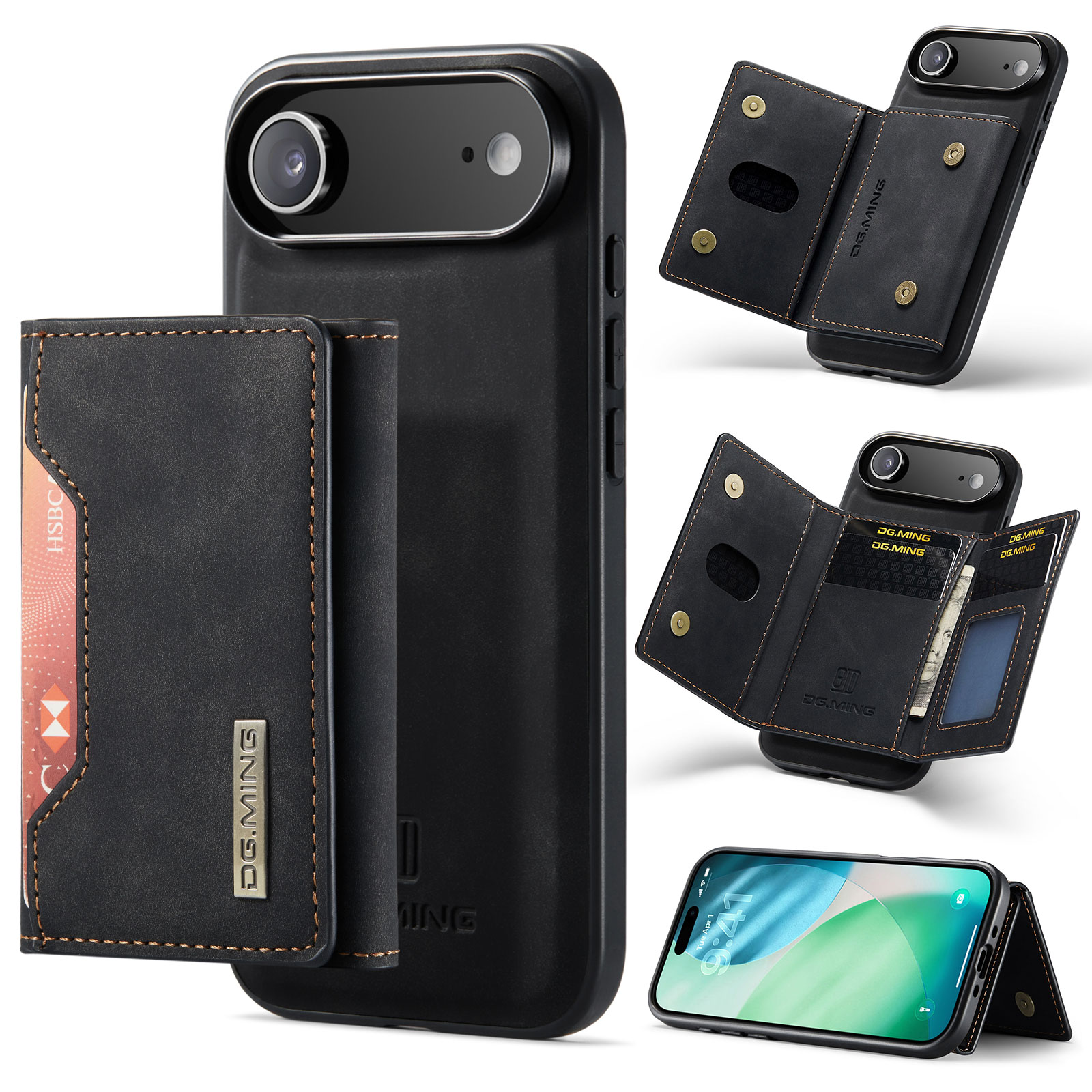 Magnetic Card Slot Case iPhone 17 Air Musta