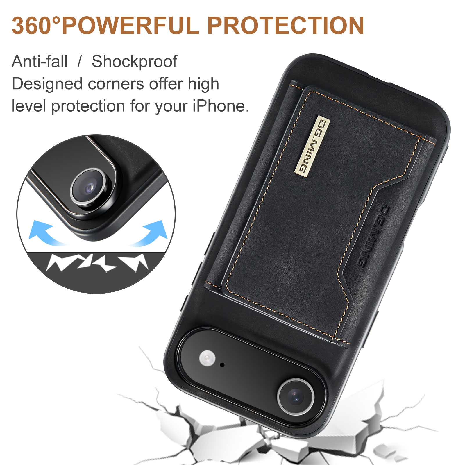 Magnetic Card Slot Case iPhone 17 Air Musta