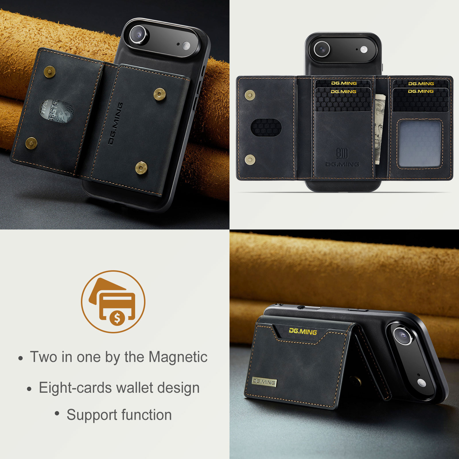 Magnetic Card Slot Case iPhone 17 Air Musta
