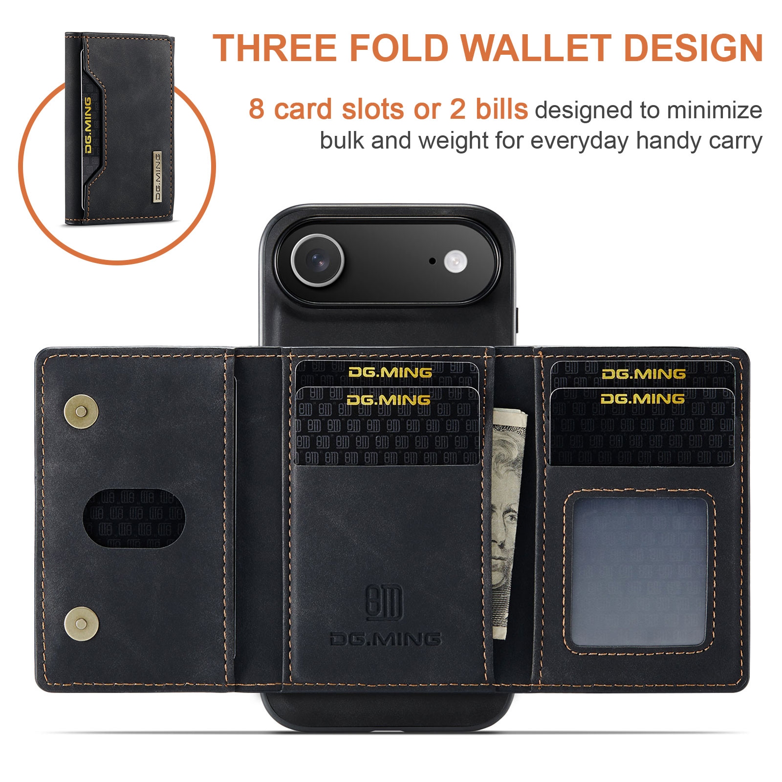 Magnetic Card Slot Case iPhone 17 Air Musta