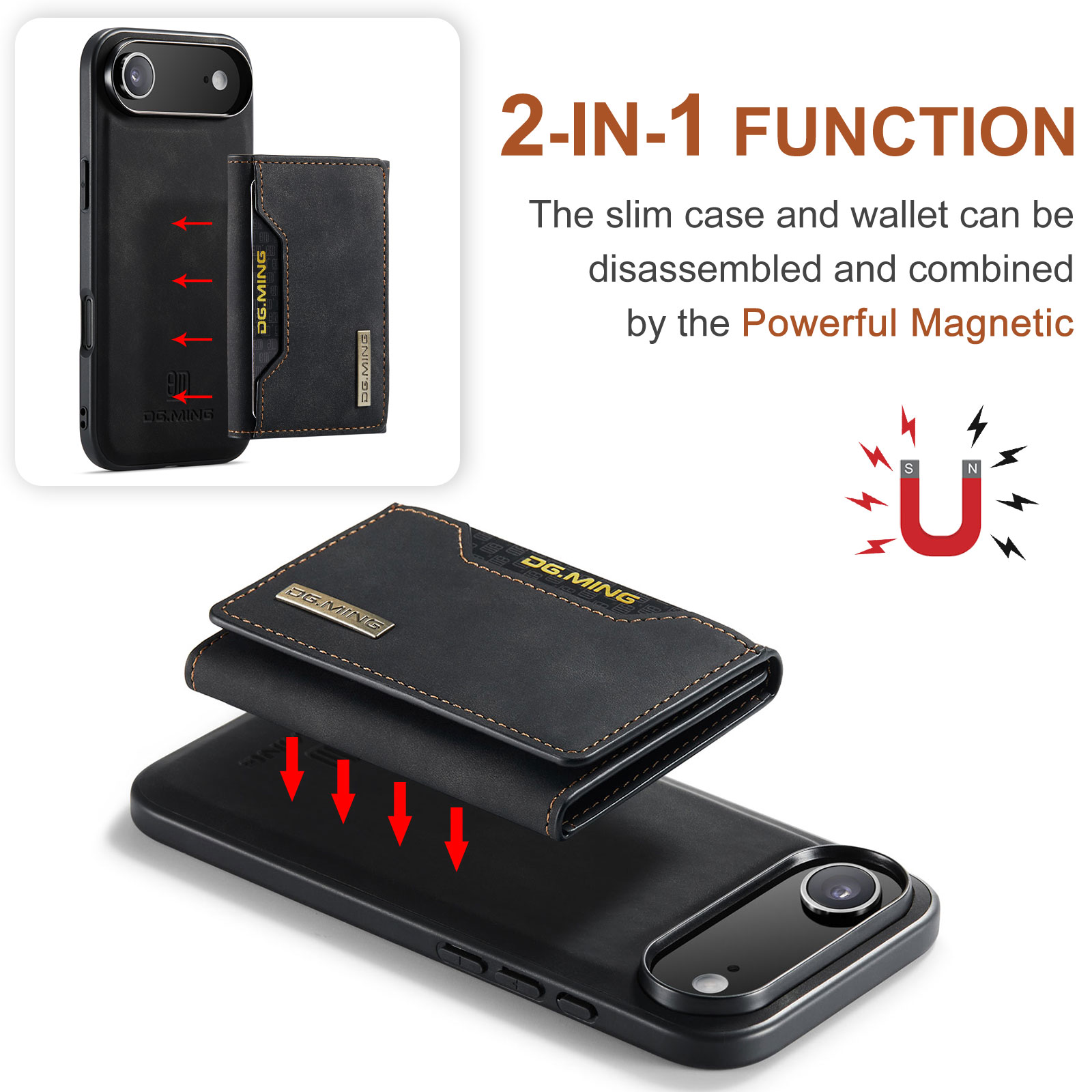 Magnetic Card Slot Case iPhone 17 Air Musta