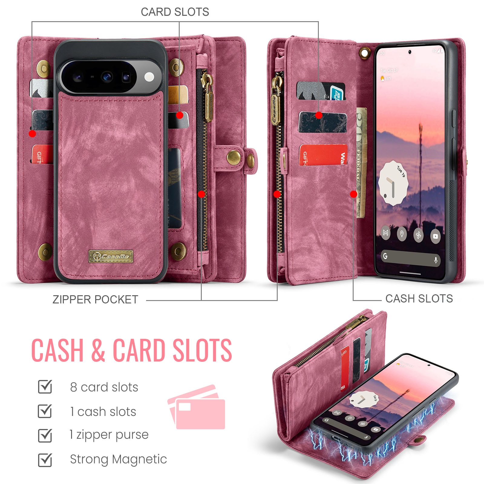 Multi-slot Suojakotelo Google Pixel 10 Punainen