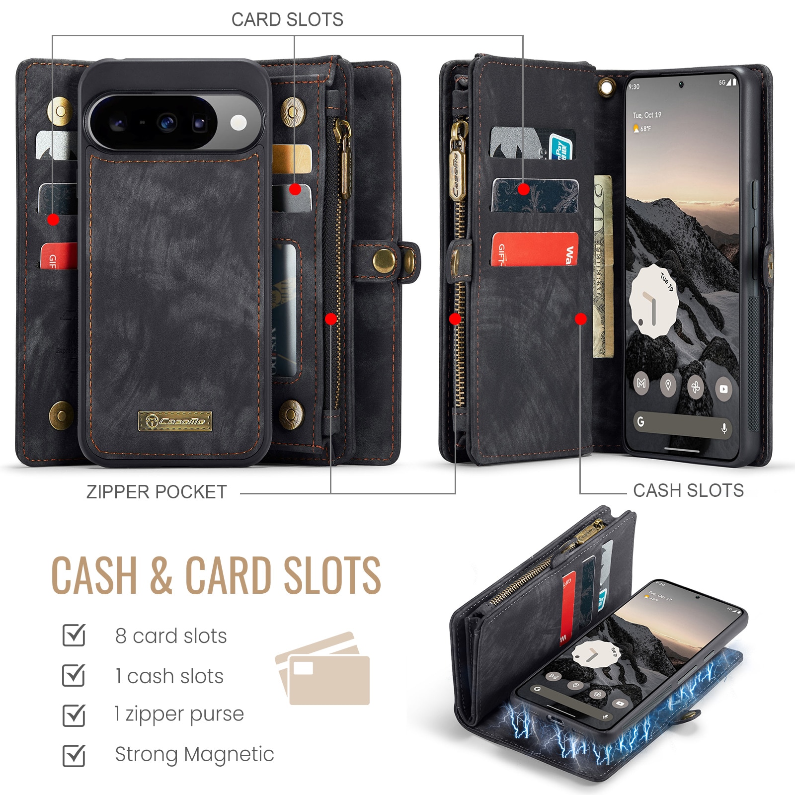 Multi-slot Suojakotelo Google Pixel 10 Harmaa