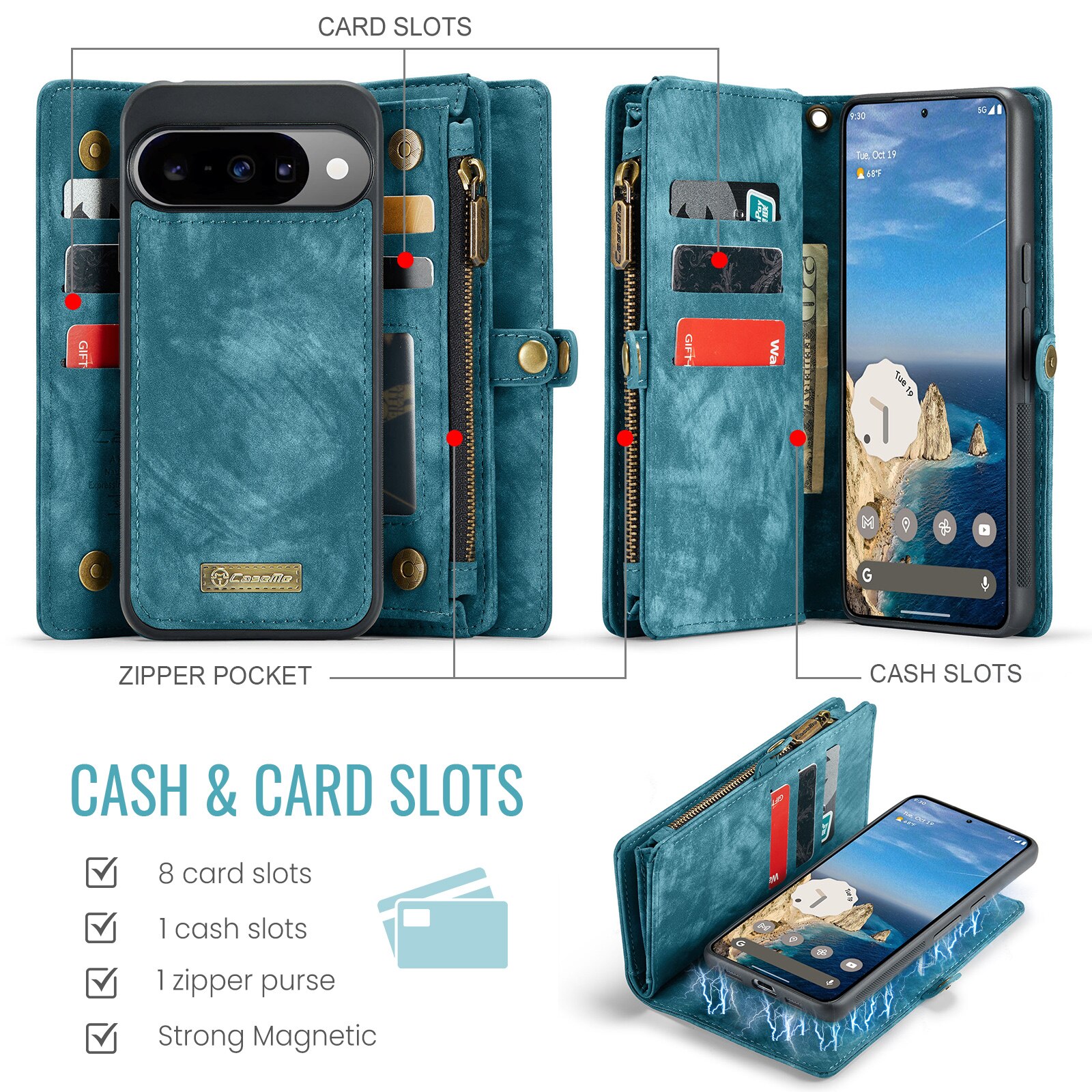 Multi-slot Suojakotelo Google Pixel 10 Sininen