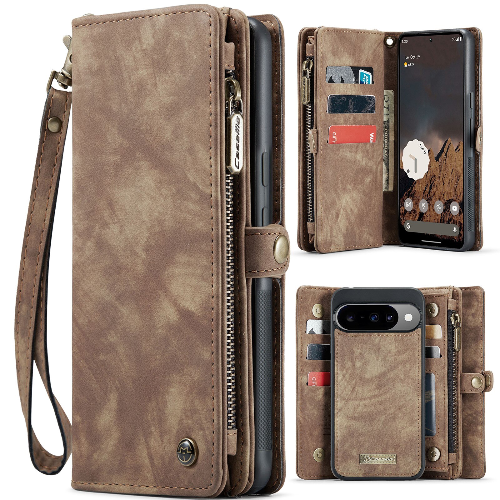 Multi-slot Suojakotelo Google Pixel 10 Ruskea