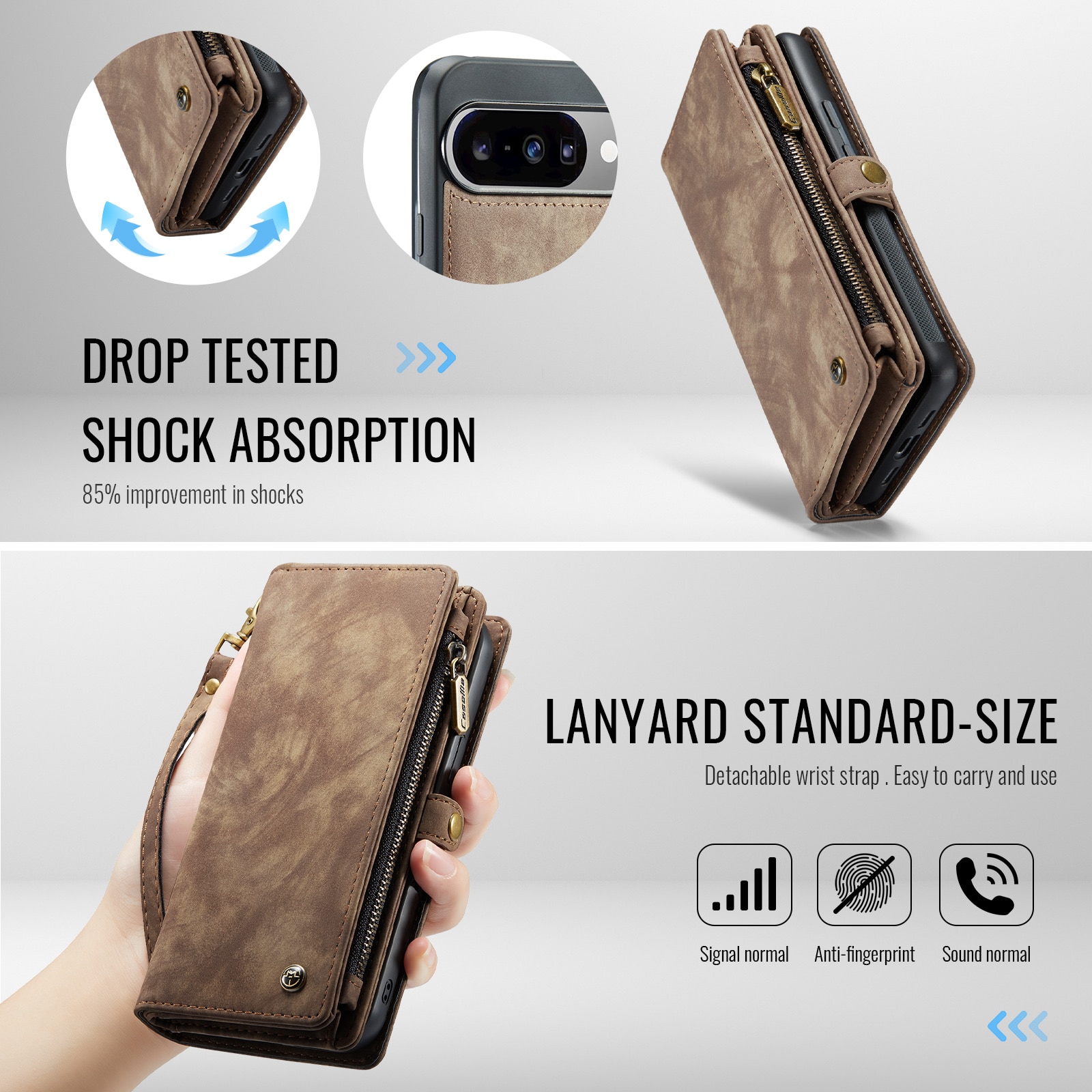 Multi-slot Suojakotelo Google Pixel 10 Ruskea