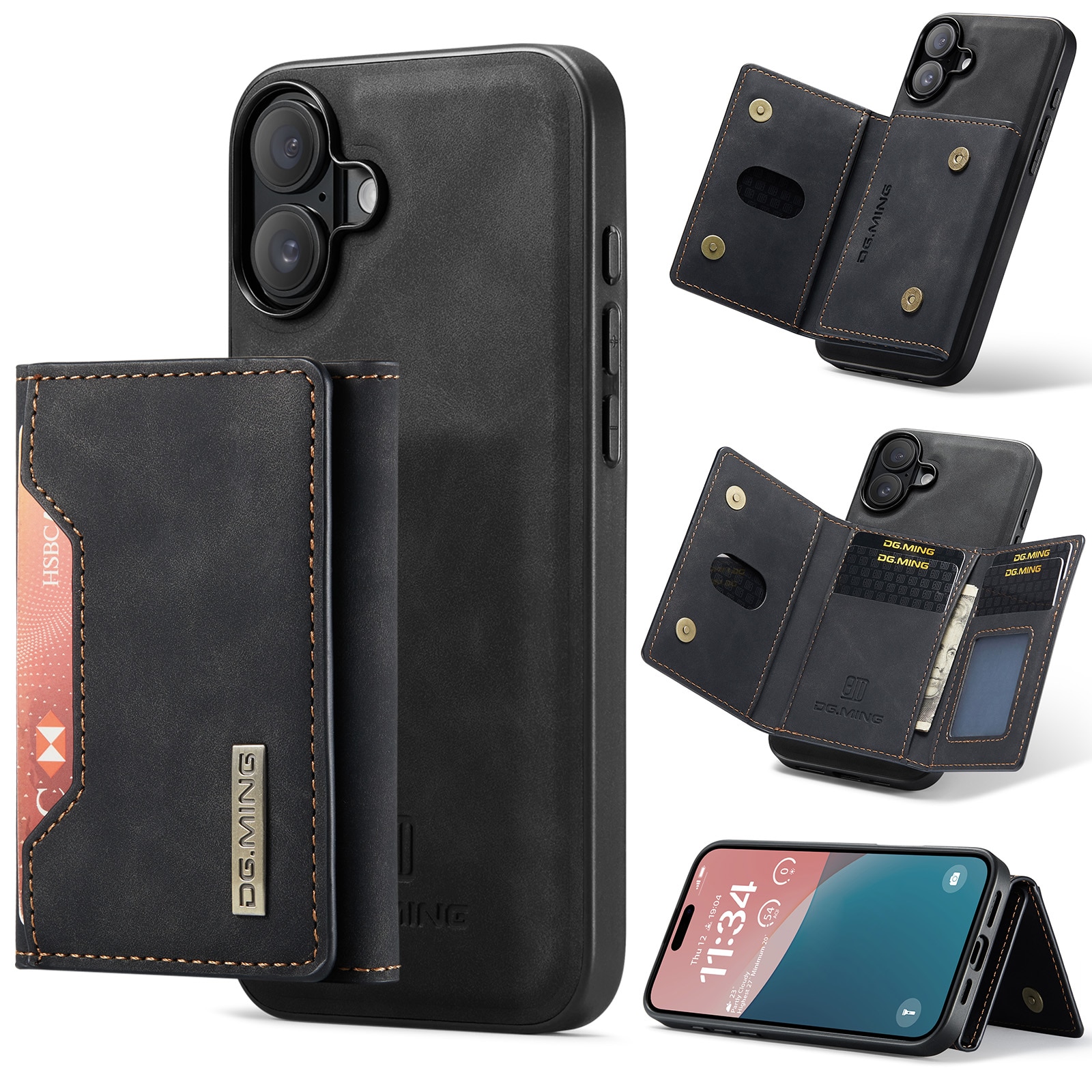 Magnetic Card Slot Case iPhone 17 Musta