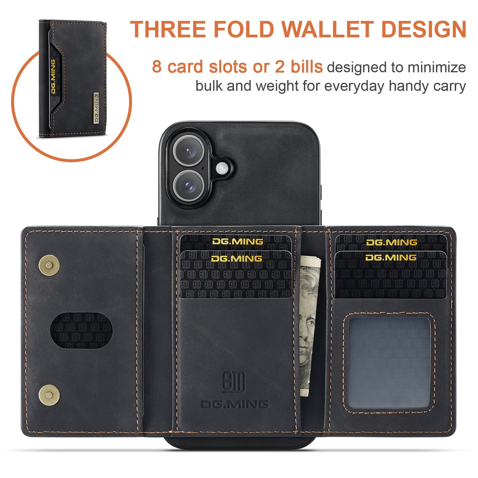 Magnetic Card Slot Case iPhone 17 Musta