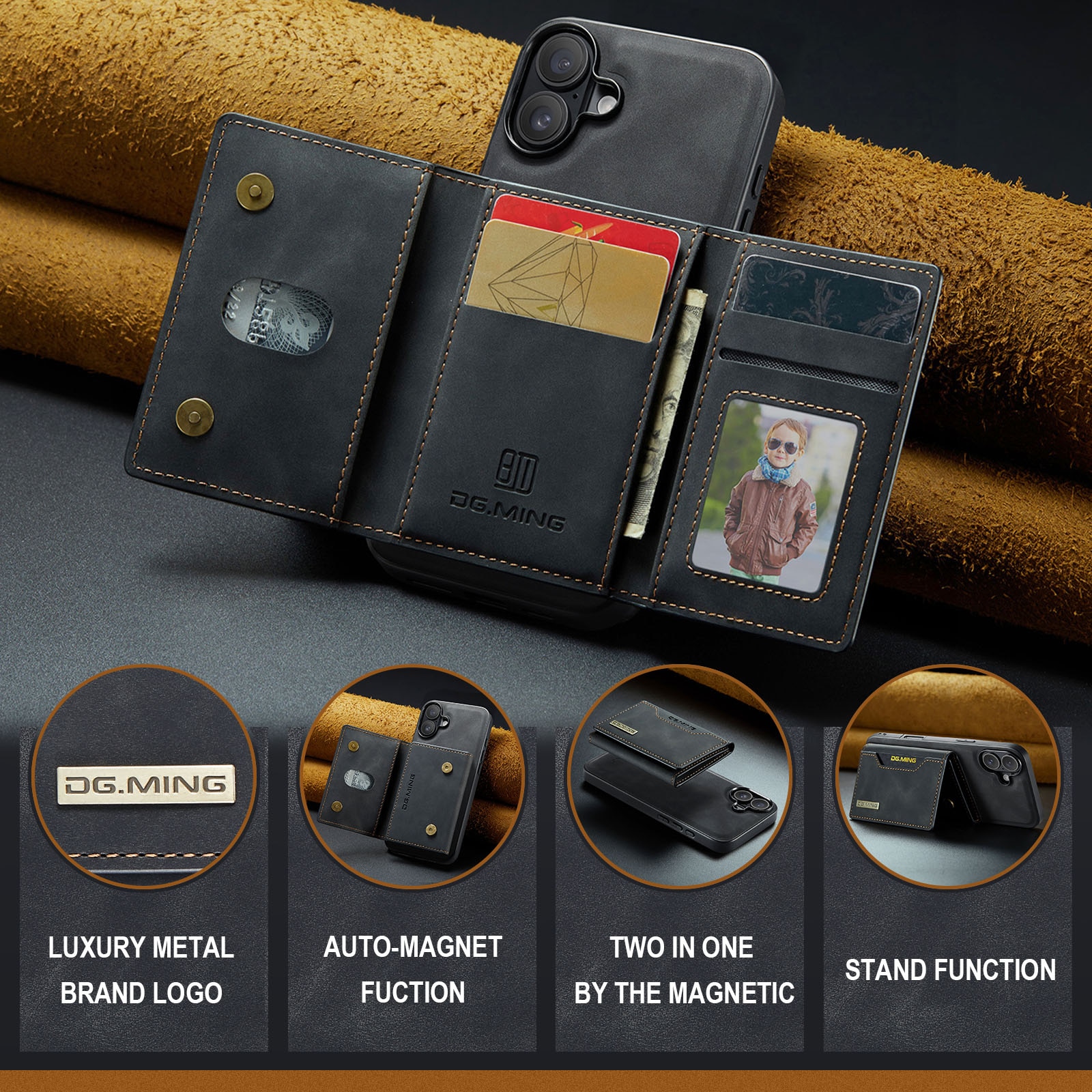 Magnetic Card Slot Case iPhone 17 Musta