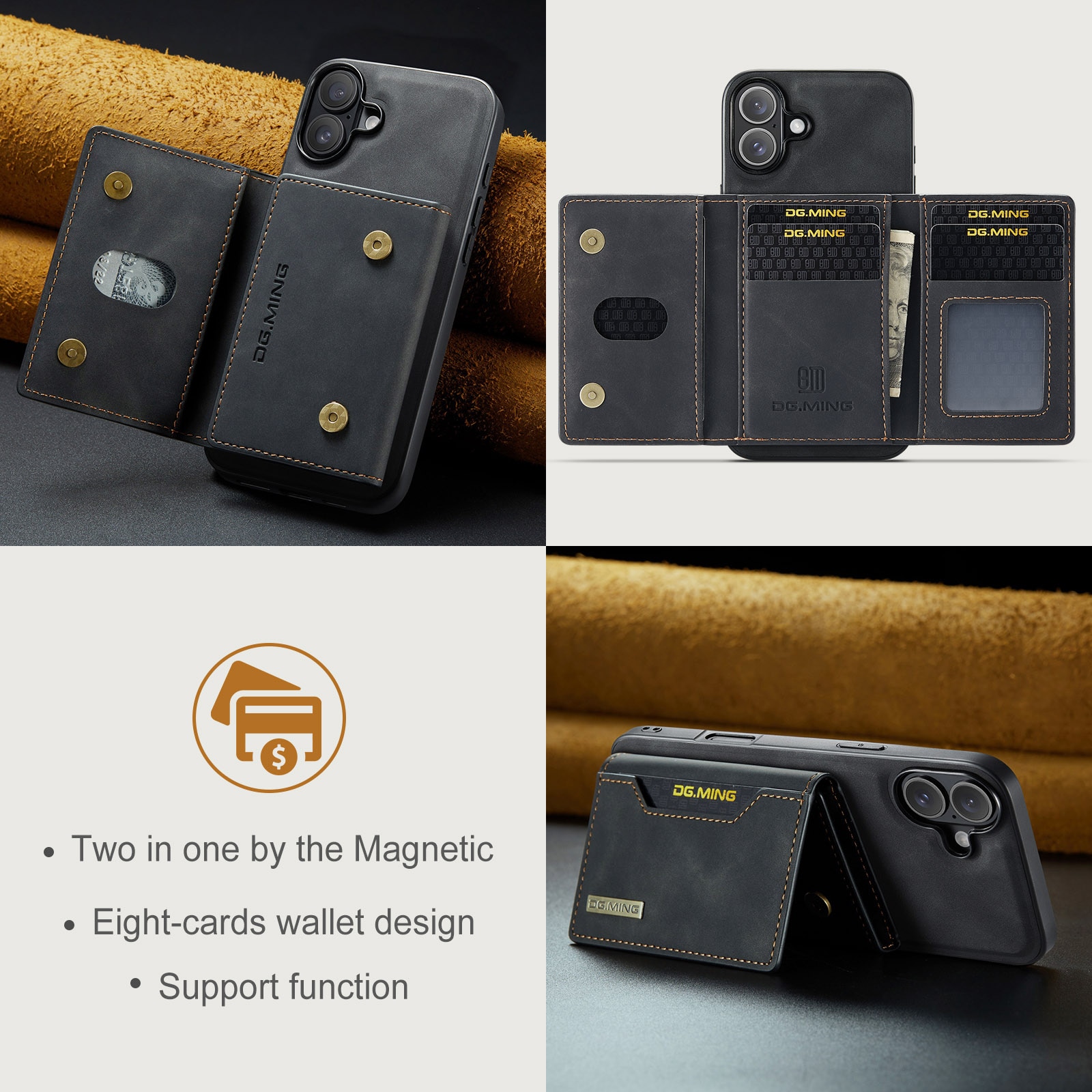 Magnetic Card Slot Case iPhone 17 Musta