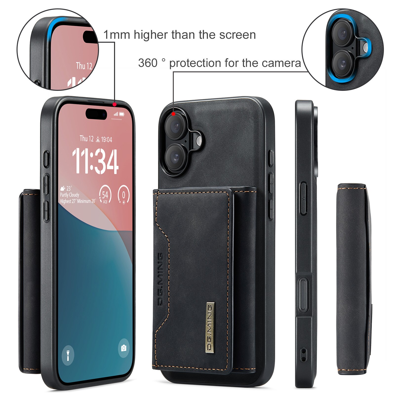 Magnetic Card Slot Case iPhone 17 Musta