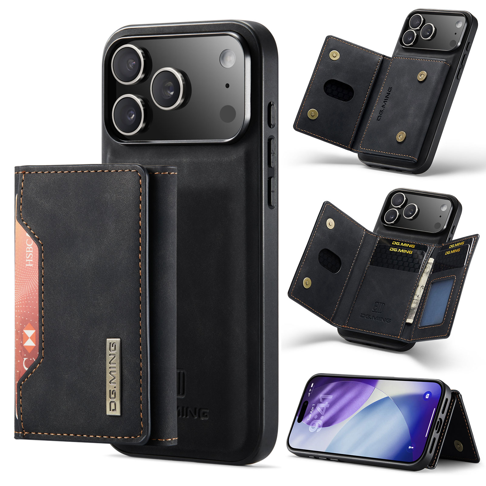 Magnetic Card Slot Case iPhone 17 Pro Max Musta