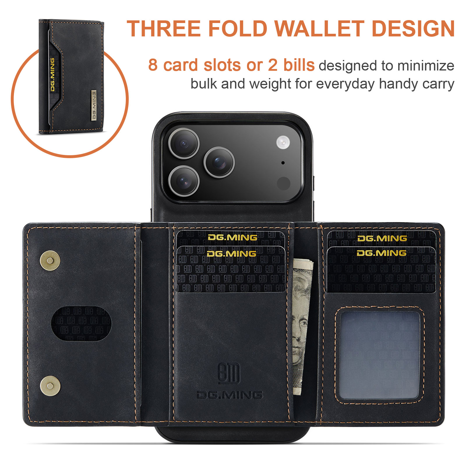 Magnetic Card Slot Case iPhone 17 Pro Max Musta