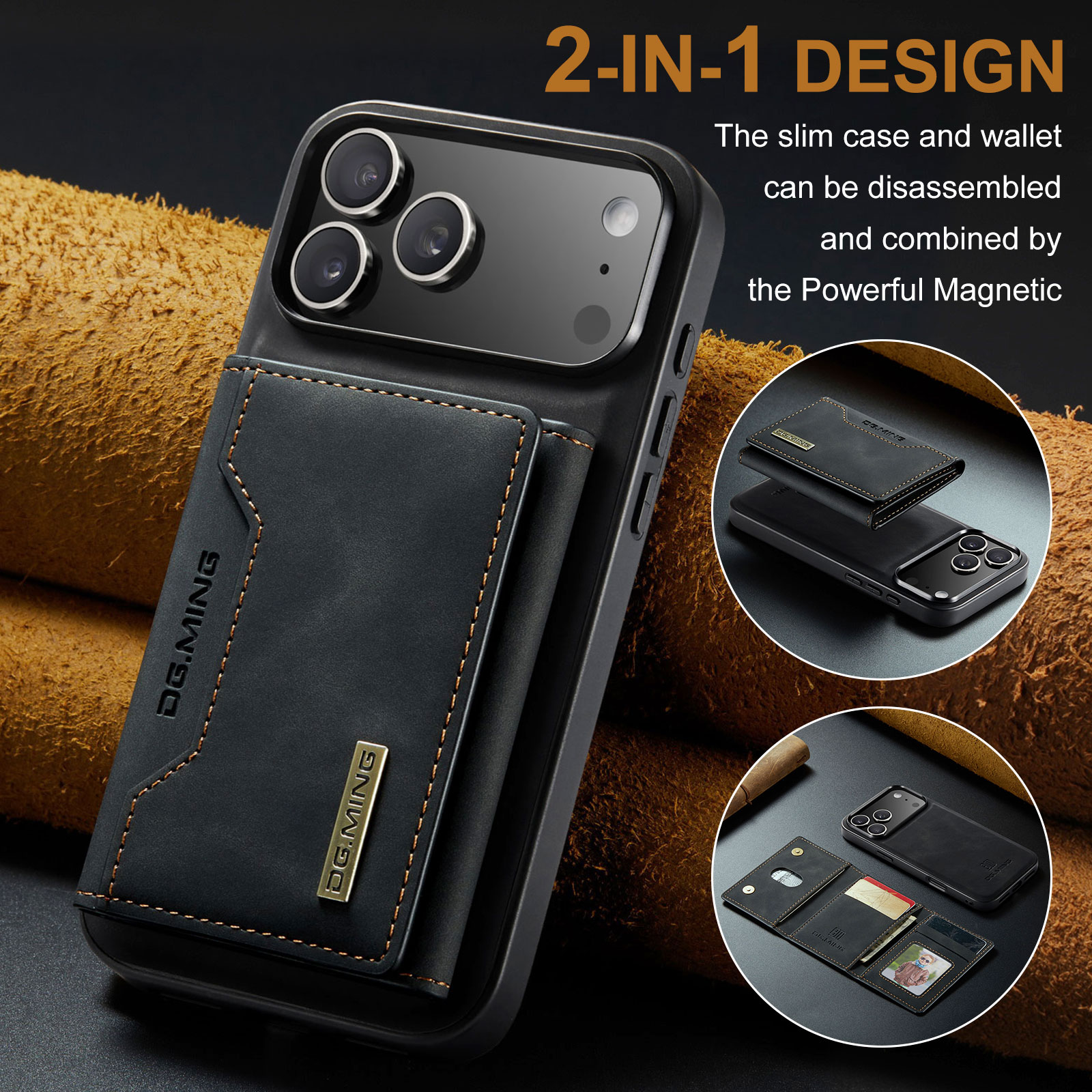 Magnetic Card Slot Case iPhone 17 Pro Max Musta