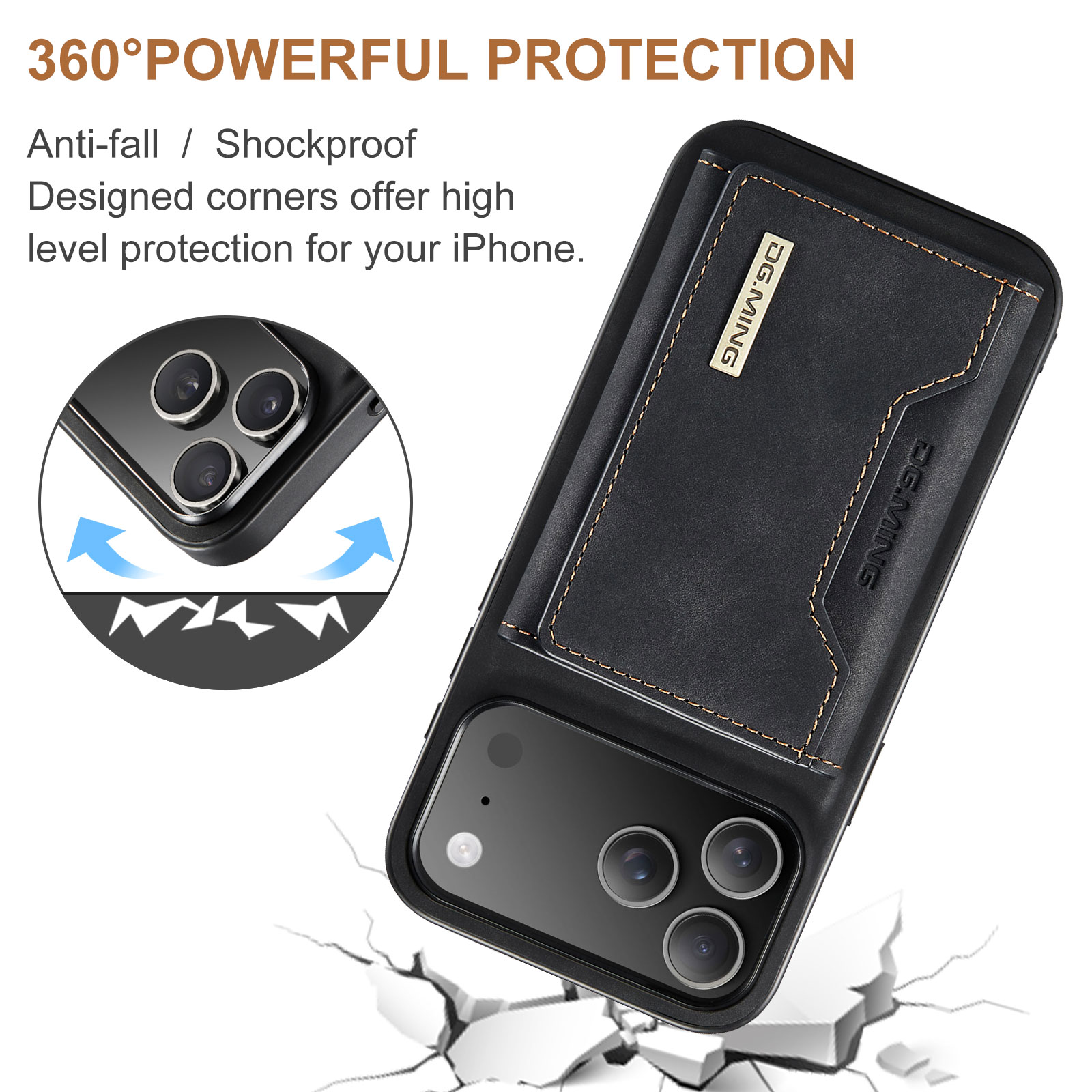 Magnetic Card Slot Case iPhone 17 Pro Max Musta