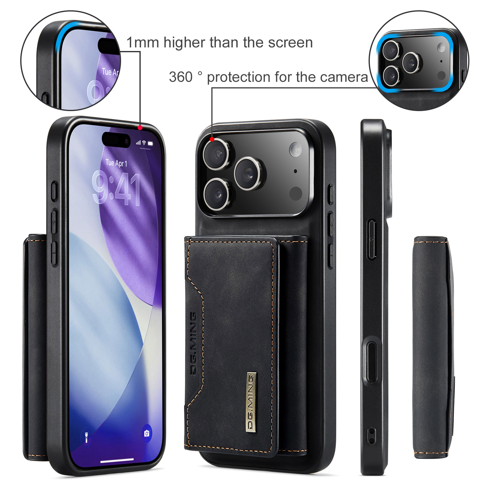 Magnetic Card Slot Case iPhone 17 Pro Max Musta