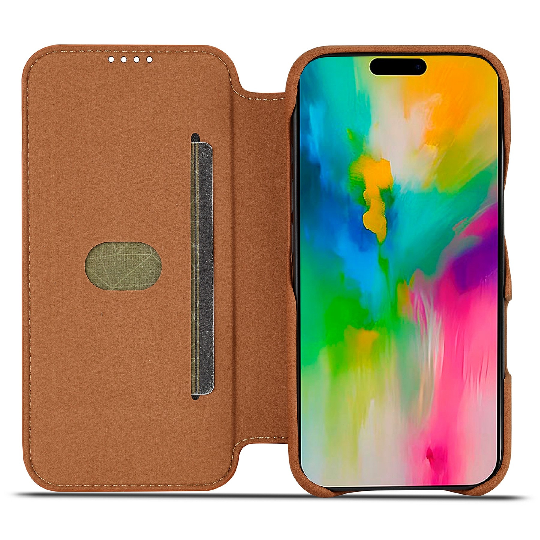 Slim Lompakkokotelot iPhone 17 Cognac